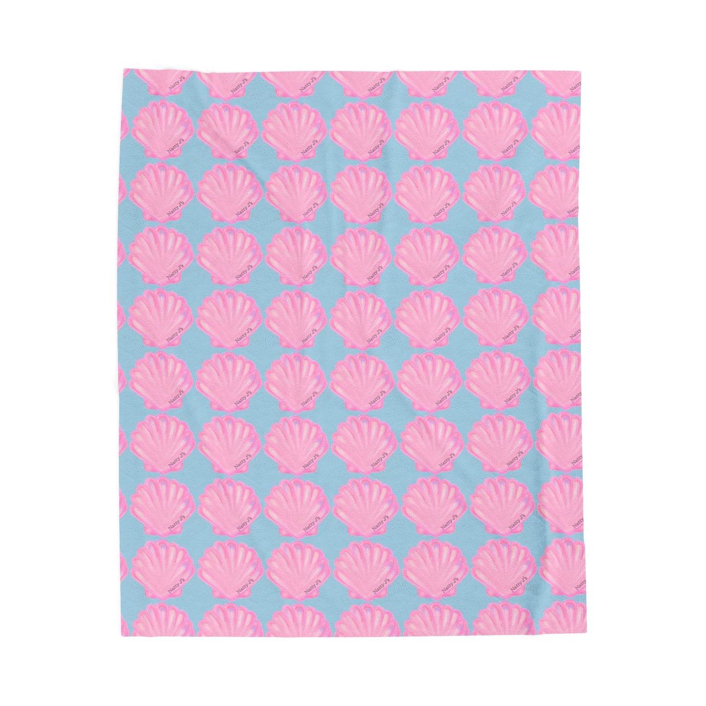 Pink Shell Costal Plush Blanket