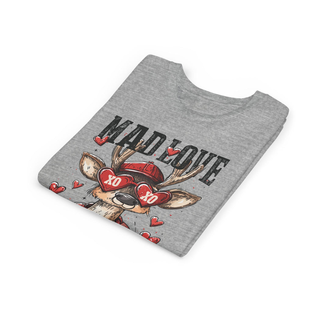 “Mad Love for My Mama” Kids Valentine Shirt – Cute Deer Heart Graphic Toddler & Youth Tee
