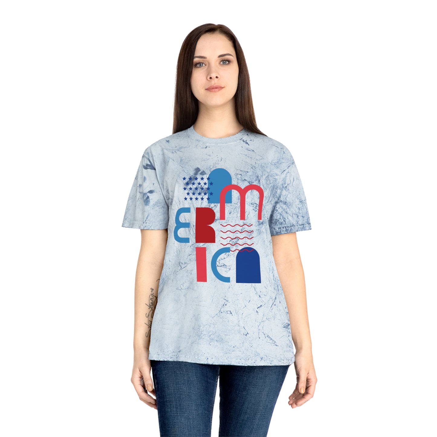 America Graphic T-Shirt – Modern Patriotic Red White Blue Tee | Natty J’s Boutique Americana Apparel