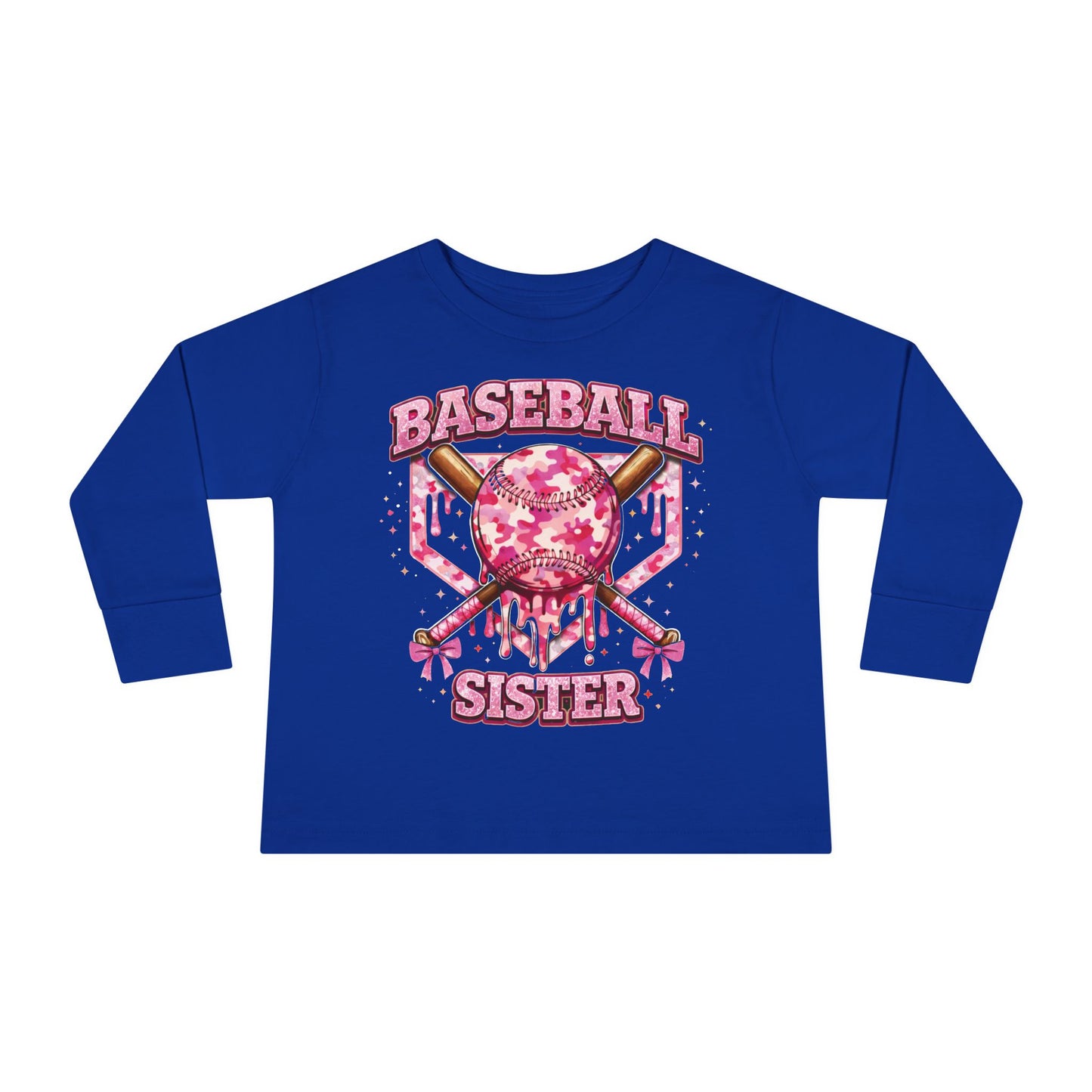 Natty J's Apparel Baseball Sister Toddler Long Sleeve Tee