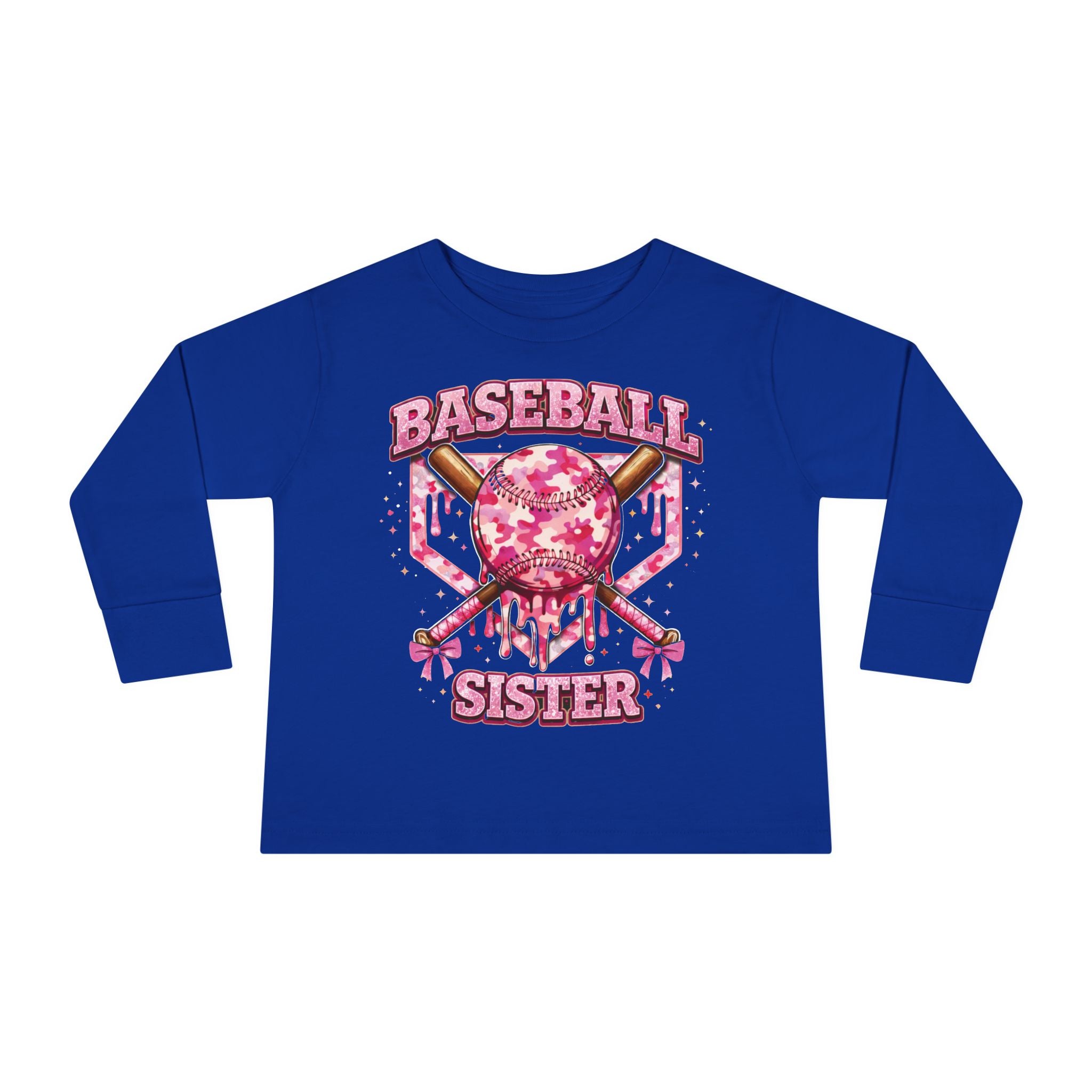 Natty J's Apparel Baseball Sister Toddler Long Sleeve Tee