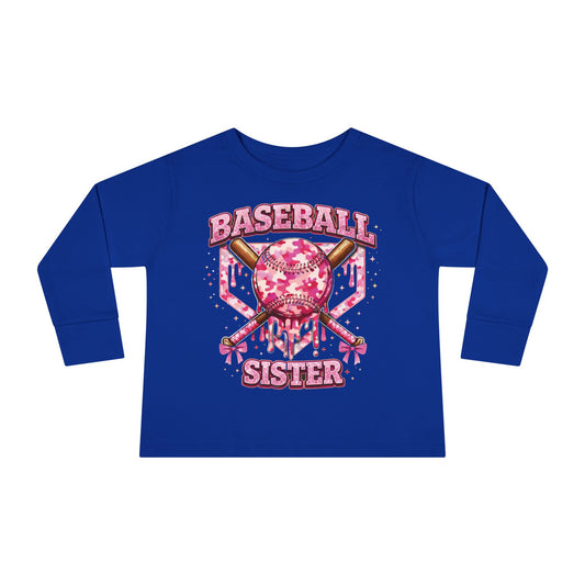 Baseball Sister Toddler Long Sleeve Tee
