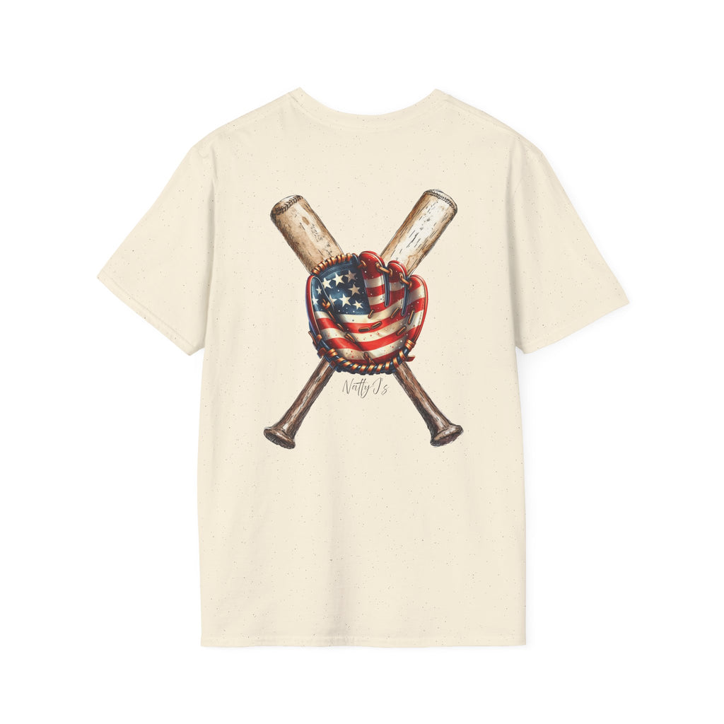Patriotic Baseball T-Shirt - Unisex Softstyle Tee for Sports Lovers