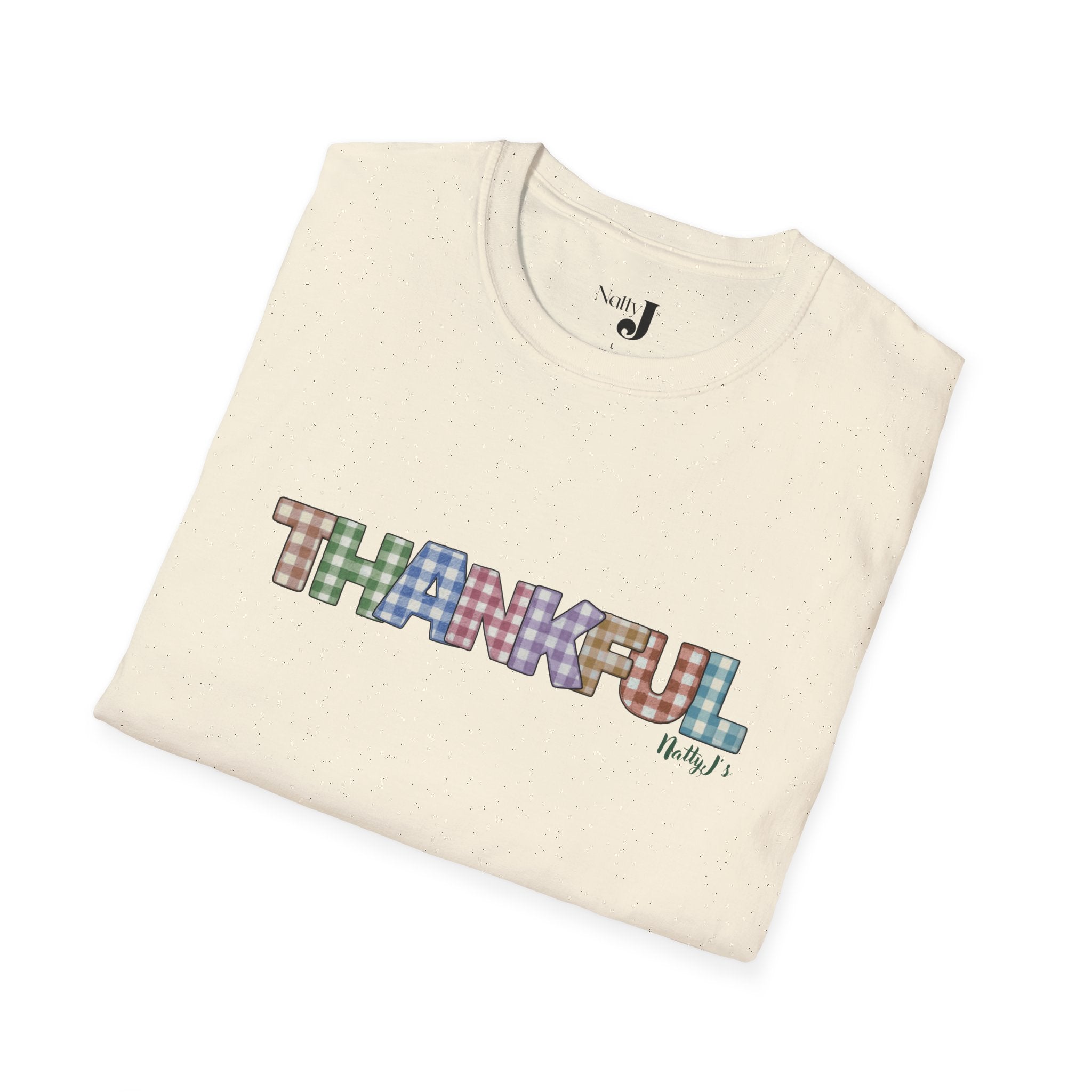 Thankful Unisex Softstyle T-Shirt, Cozy Gratitude Tee, Minimalist Fashion Shirt, Thanksgiving Apparel, Everyday Wear