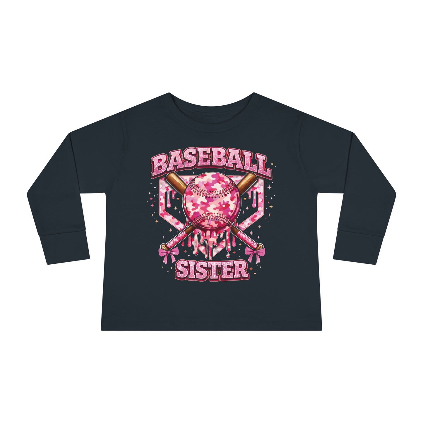 Natty J's Apparel Baseball Sister Toddler Long Sleeve Tee