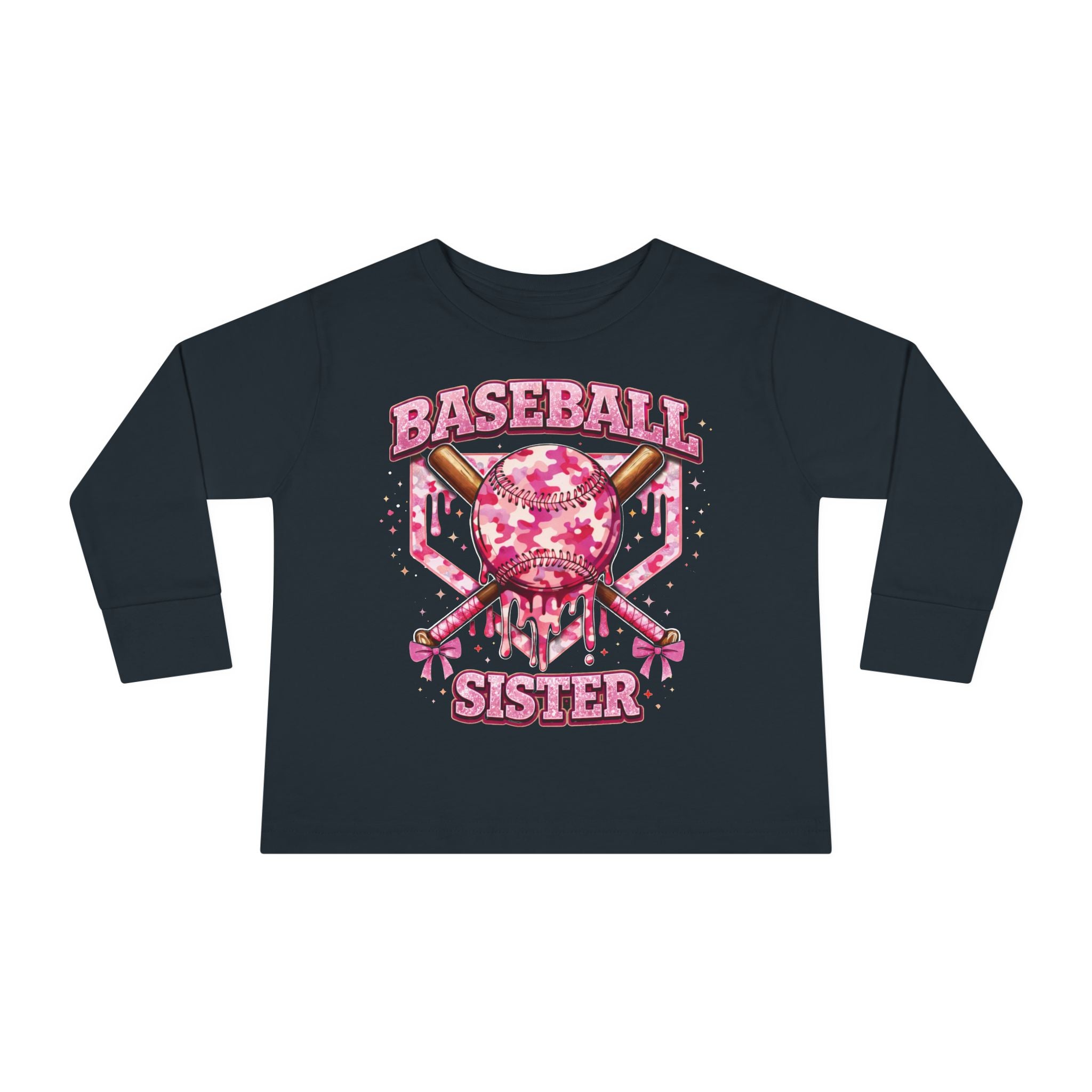 Natty J's Apparel Baseball Sister Toddler Long Sleeve Tee