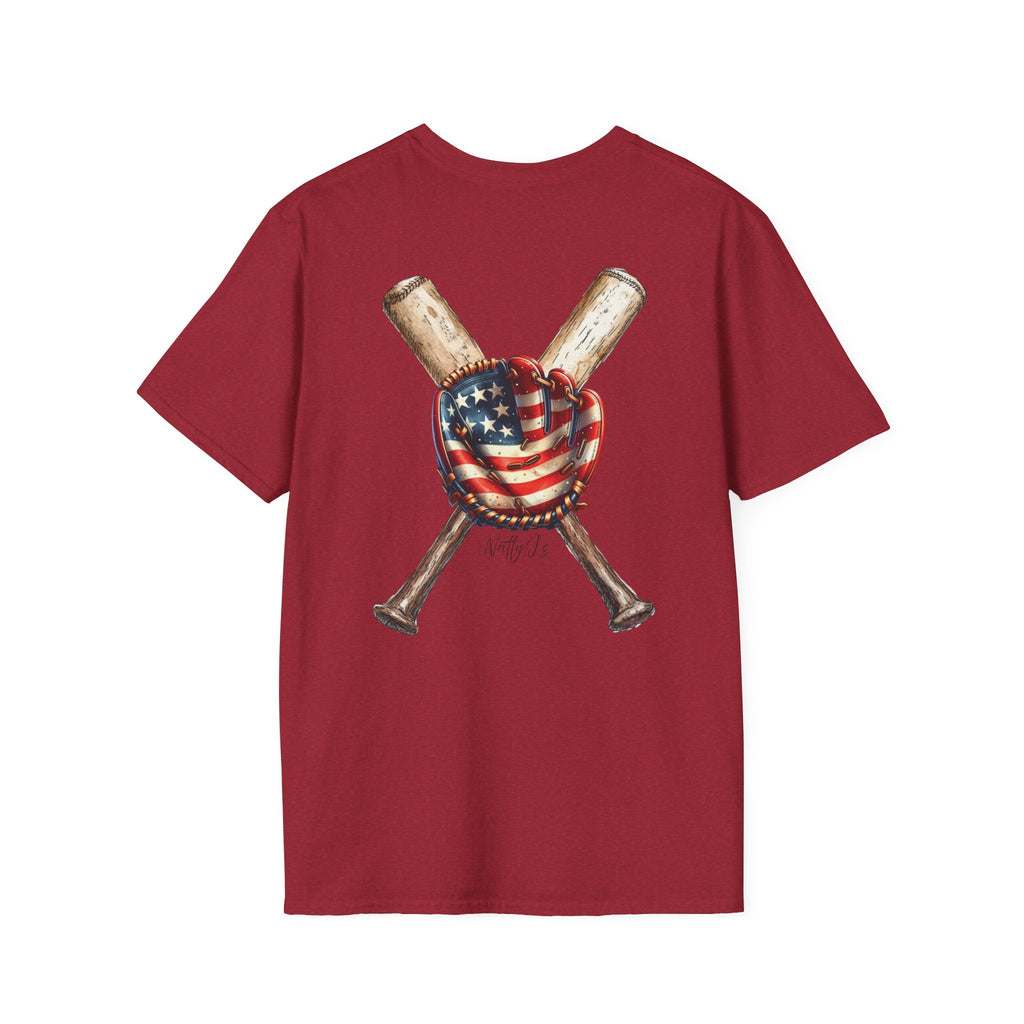 Patriotic Baseball T-Shirt - Unisex Softstyle Tee for Sports Lovers