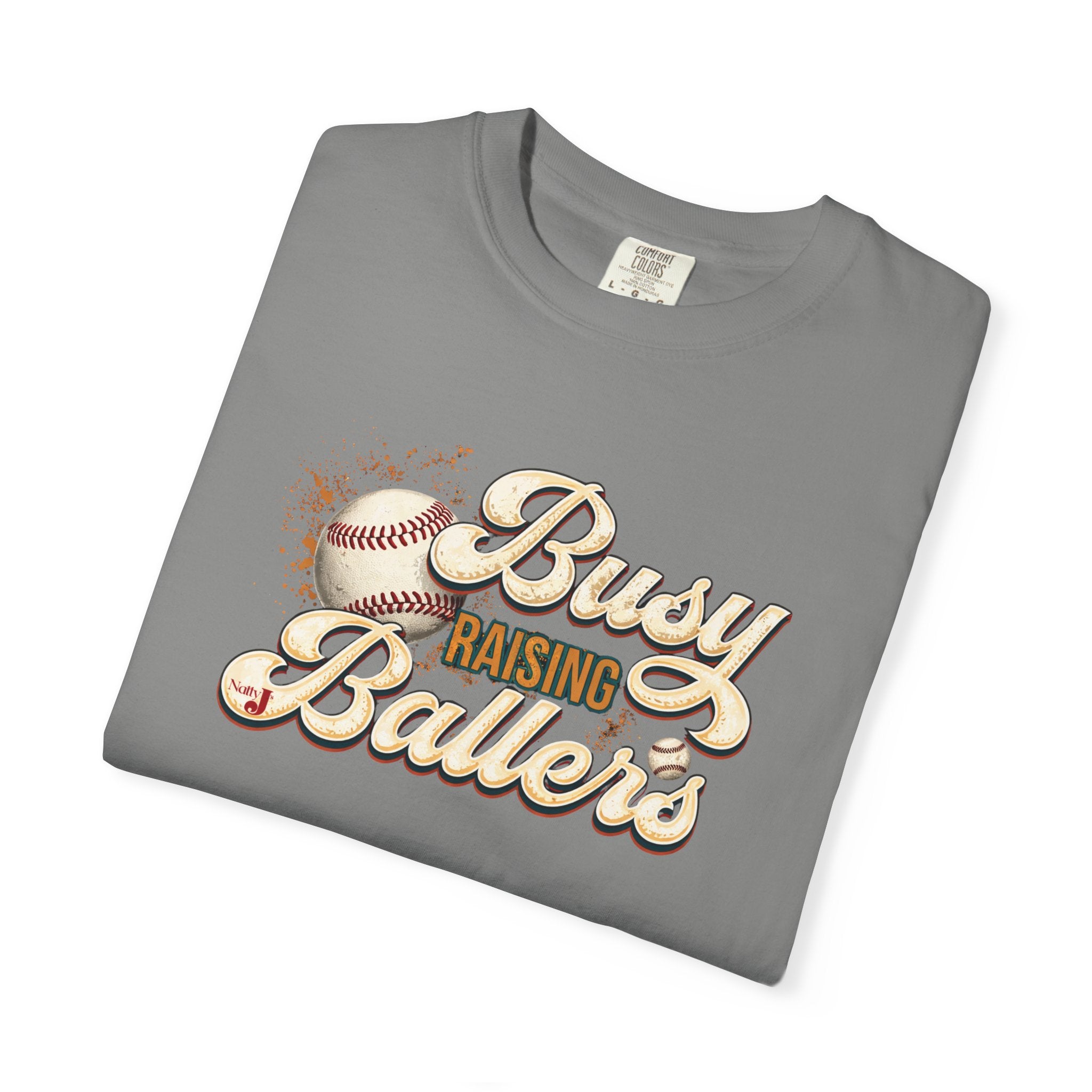 Busy Raising Ballers Baseball Mom T-Shirt – Soft Graphic Tee for Baseball Moms | Natty J’s Apparel