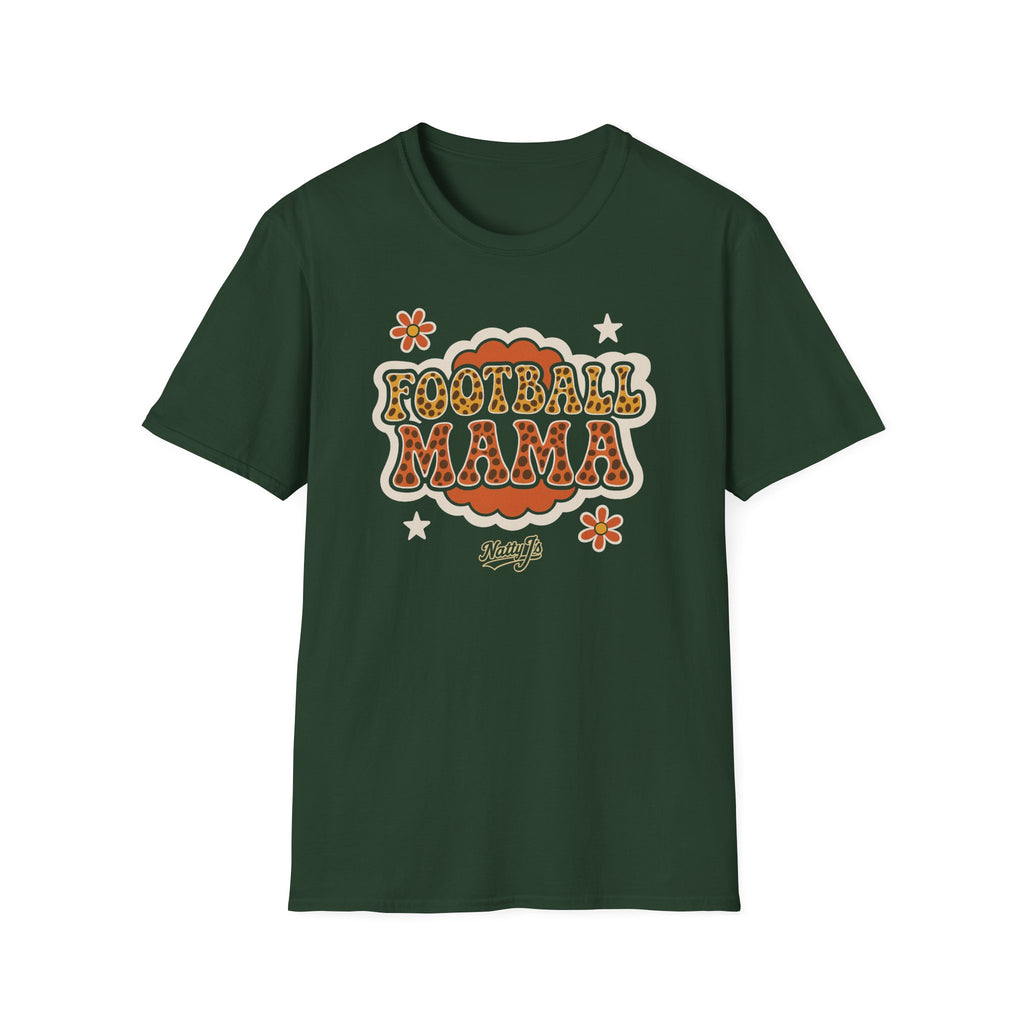 Football Mama Groovy Print Unisex Softstyle T-Shirt