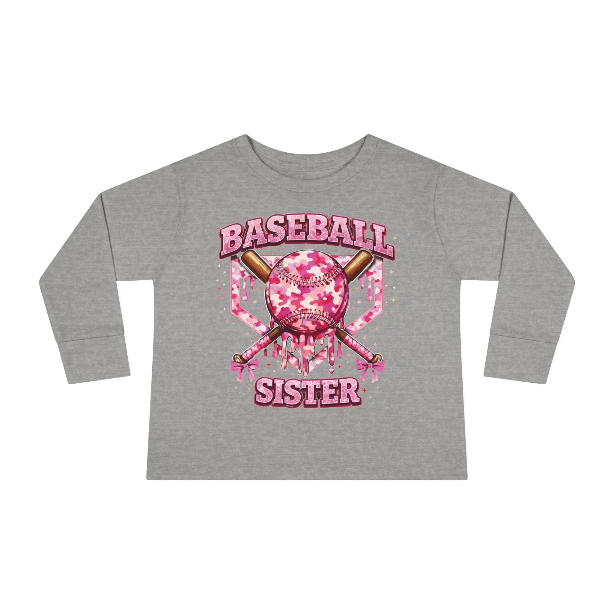 Natty J's Apparel Baseball Sister Toddler Long Sleeve Tee