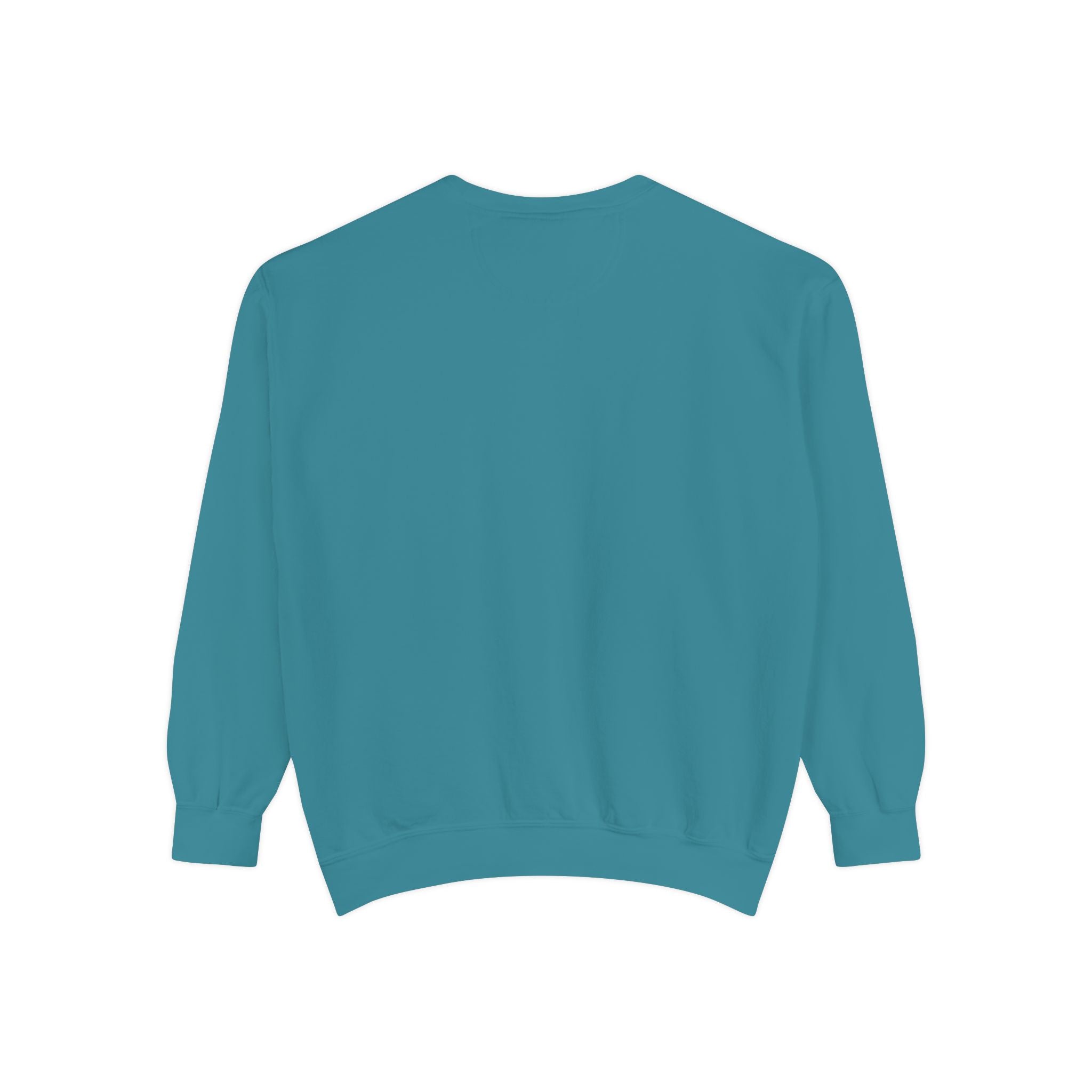 Teal sweatshirt on a white background