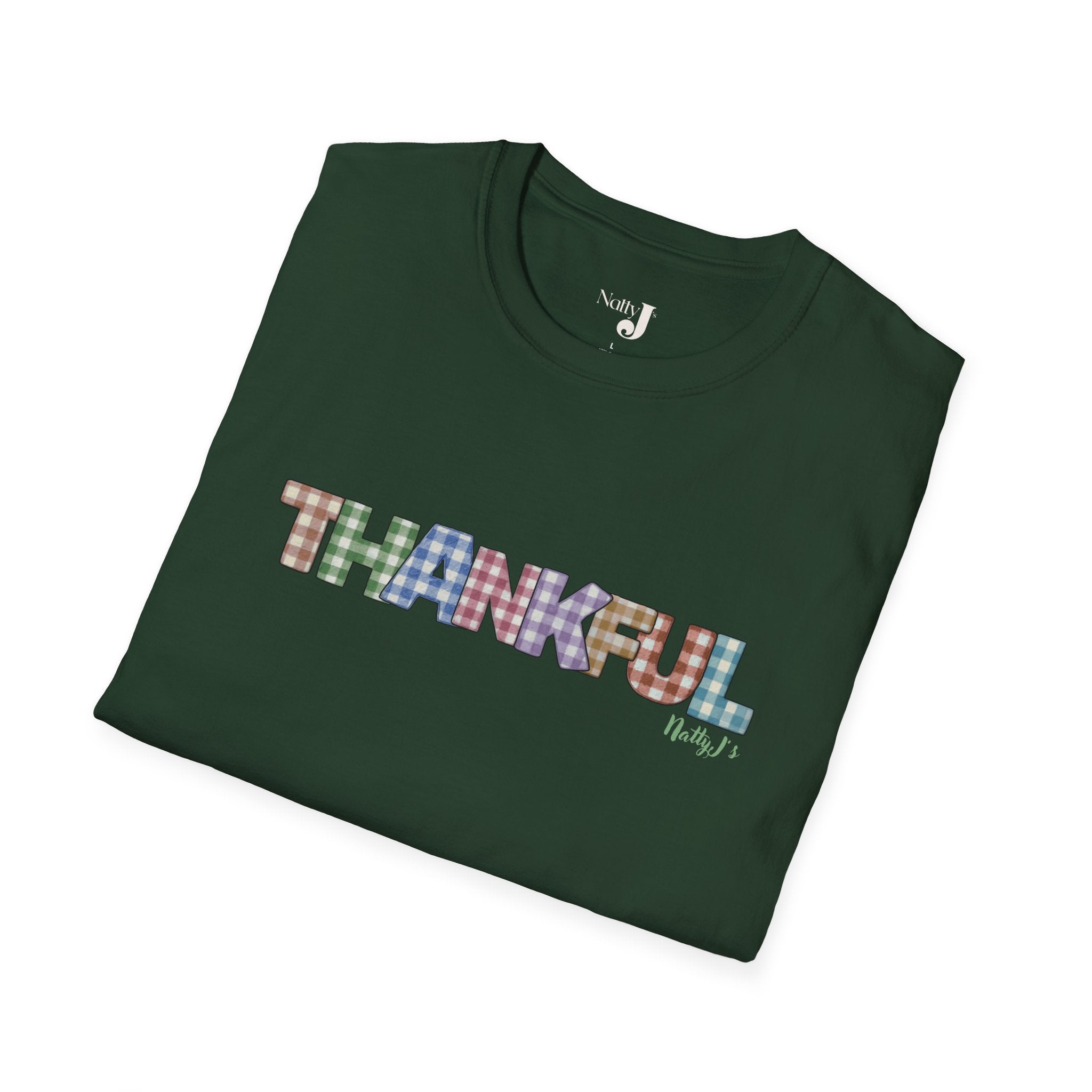 Thankful Unisex Softstyle T-Shirt, Cozy Gratitude Tee, Minimalist Fashion Shirt, Thanksgiving Apparel, Everyday Wear