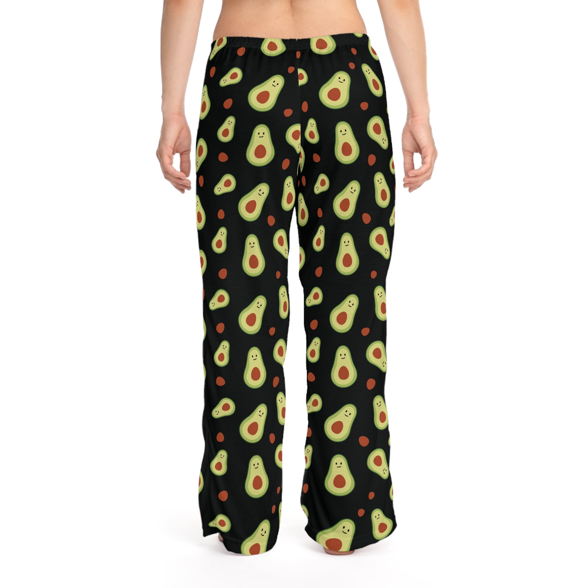 Avocado Print Women’s Pajama Pants — Cute Black AOP Lounge Sleepwear