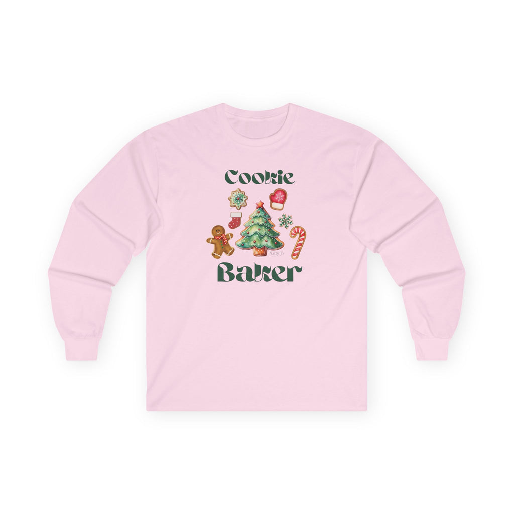 Cookie Baker Long Sleeve Tee, Festive Holiday Apparel, Gift for Bakers, Christmas Shirt, Cozy Winter Wear, Baking Gift