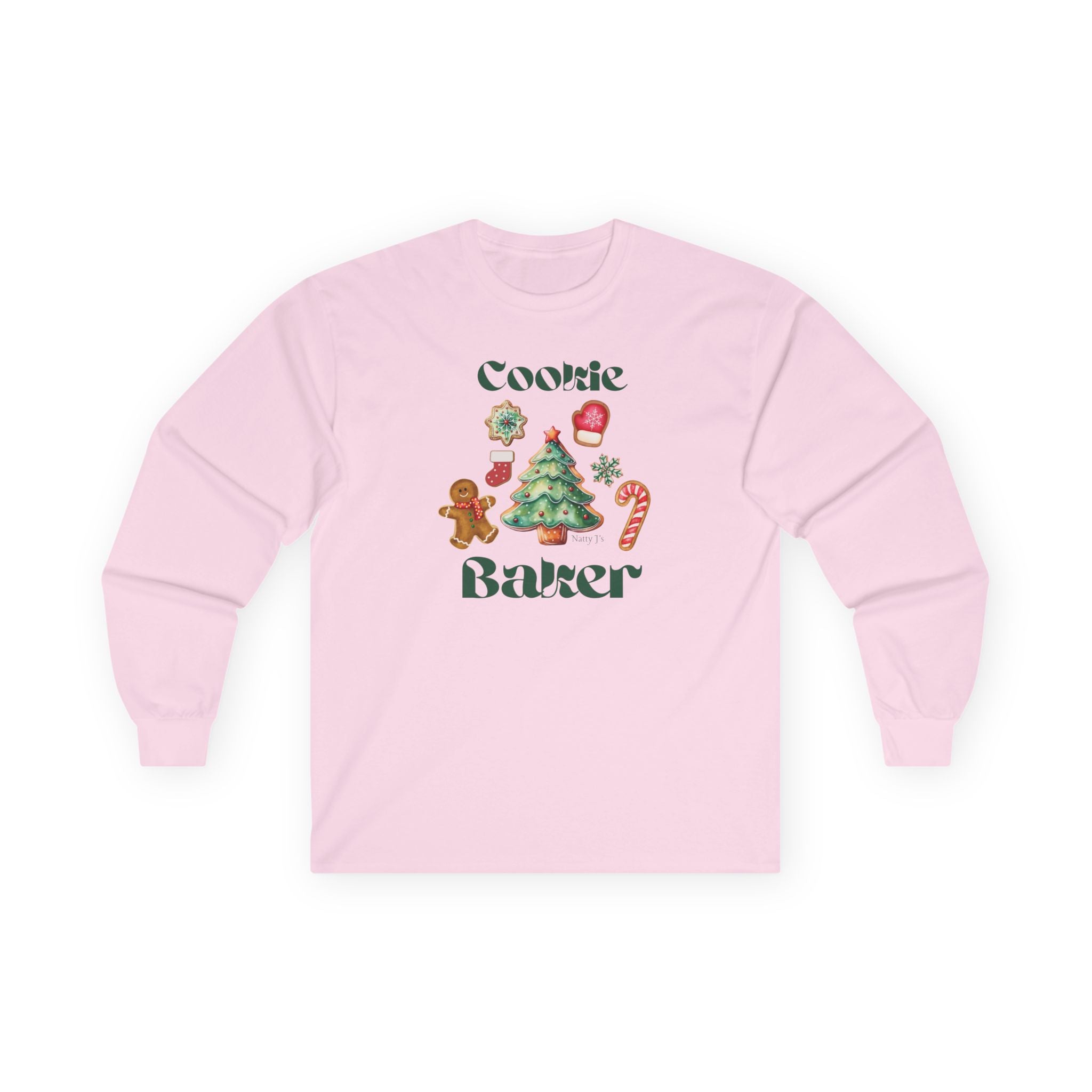Cookie Baker Long Sleeve Tee, Festive Holiday Apparel, Gift for Bakers, Christmas Shirt, Cozy Winter Wear, Baking Gift