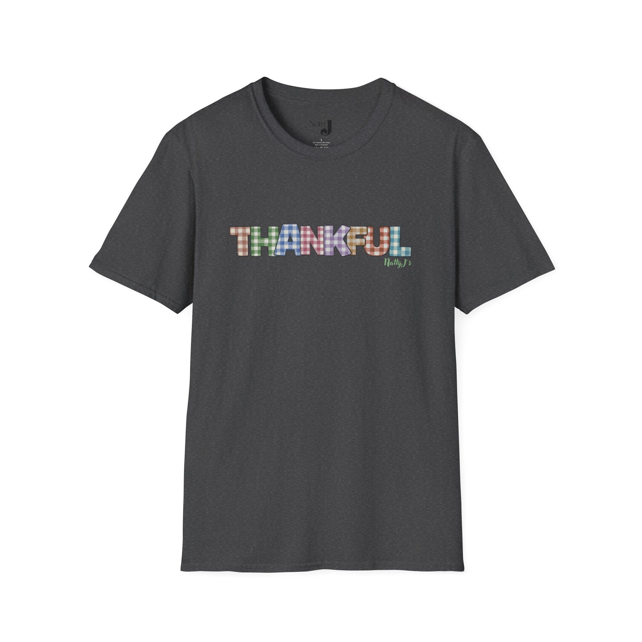 Thankful Unisex Softstyle T-Shirt, Cozy Gratitude Tee, Minimalist Fashion Shirt, Thanksgiving Apparel, Everyday Wear