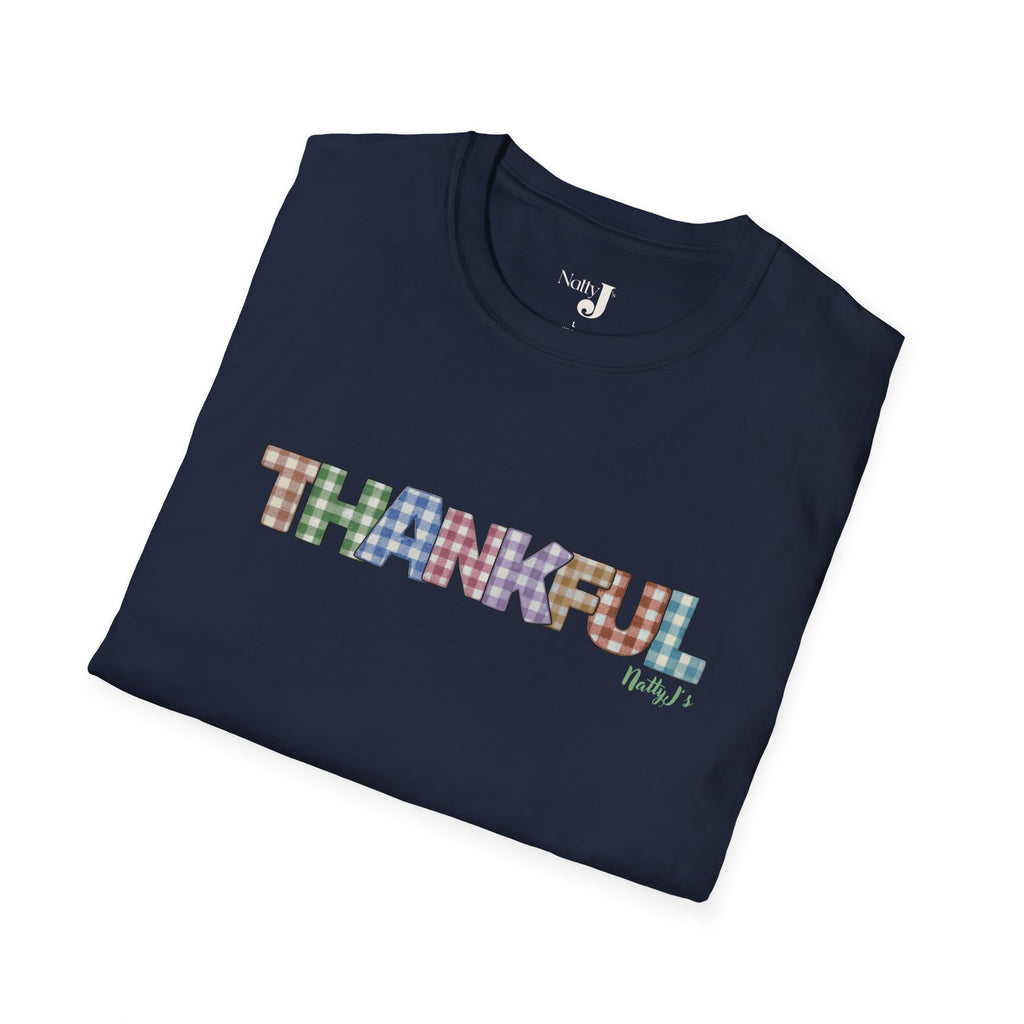 Thankful Unisex Softstyle T-Shirt, Cozy Gratitude Tee, Minimalist Fashion Shirt, Thanksgiving Apparel, Everyday Wear
