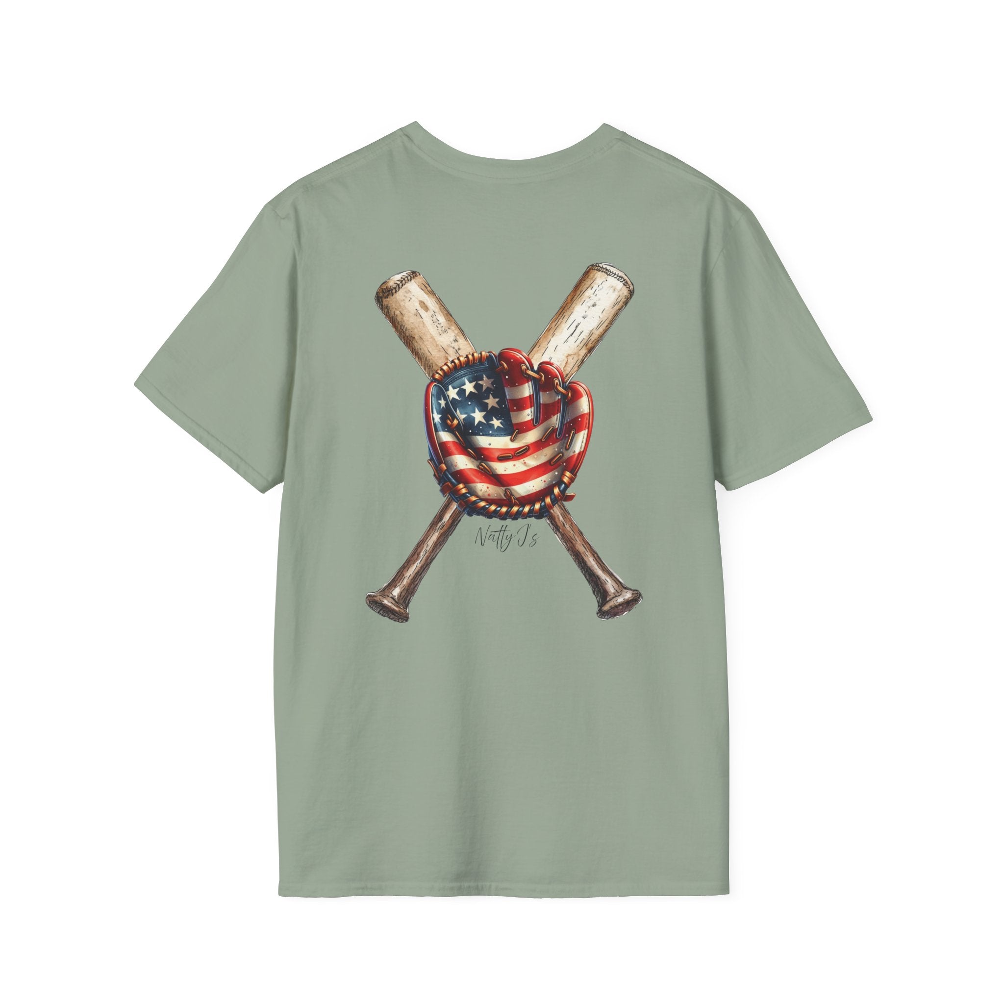 Patriotic Baseball T-Shirt - Unisex Softstyle Tee for Sports Lovers
