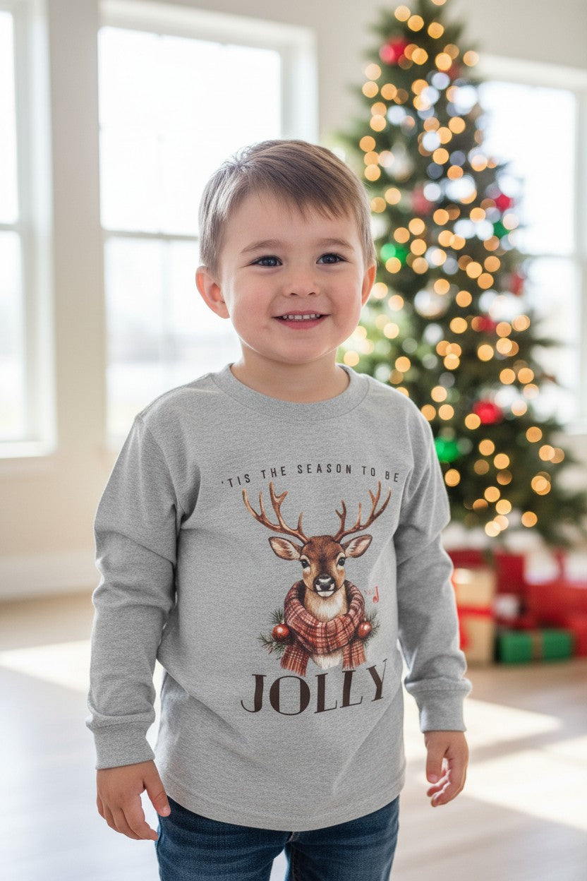 Jolly Reindeer Toddler Christmas Shirt