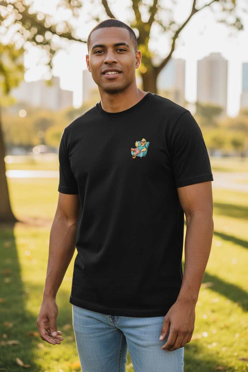 Whatever Life Throws At You Duck Shirt | Funny Duck Graphic T-Shirt for Men | Sarcastic Adult Humor Tee | Back Print Funny Shirt