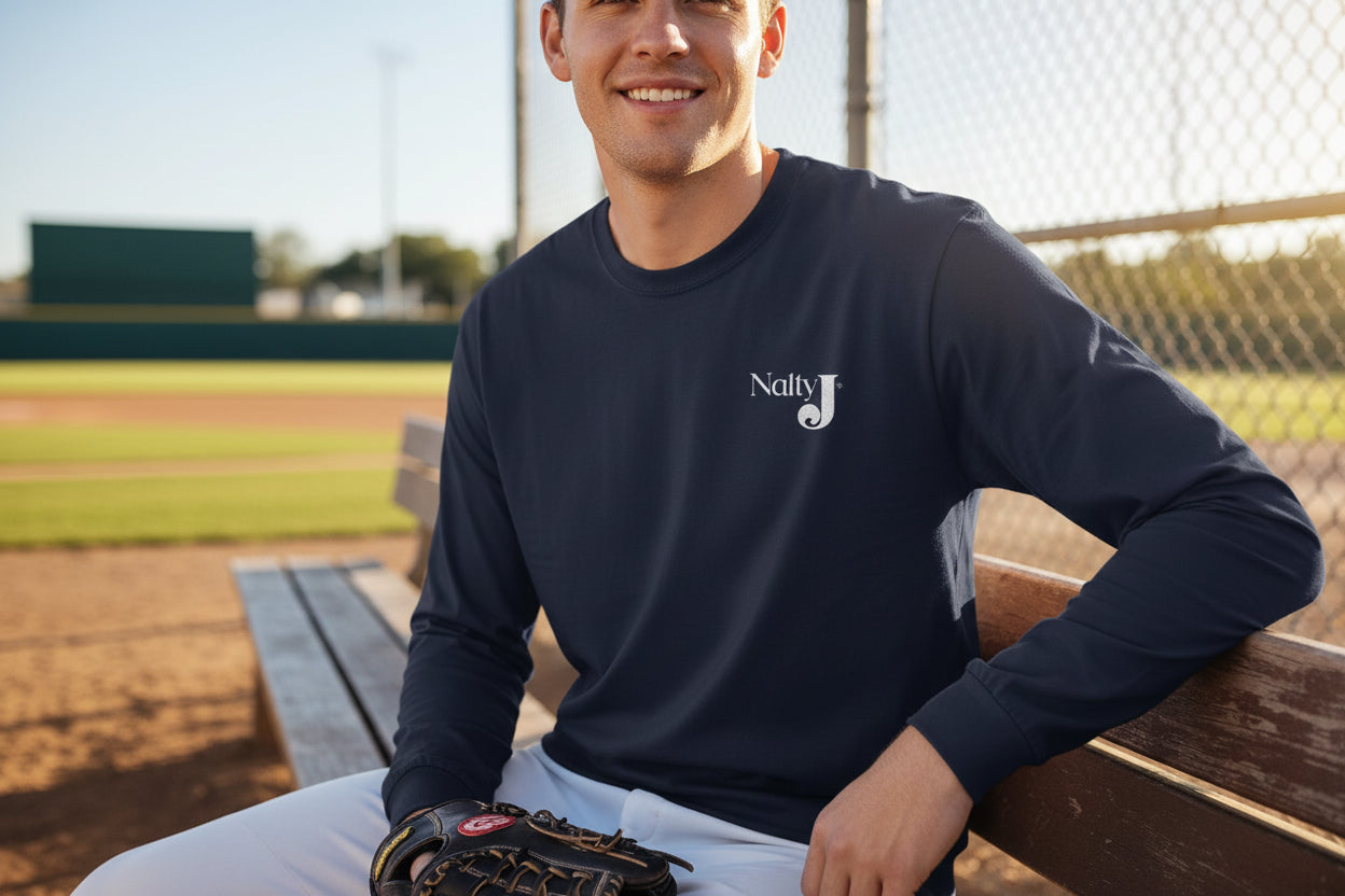 Big Drip Energy Baseball Long Sleeve Shirt – Fun Ice Cream Baseball Graphic Tee for Men | Game Day Baseball Fan Shirt