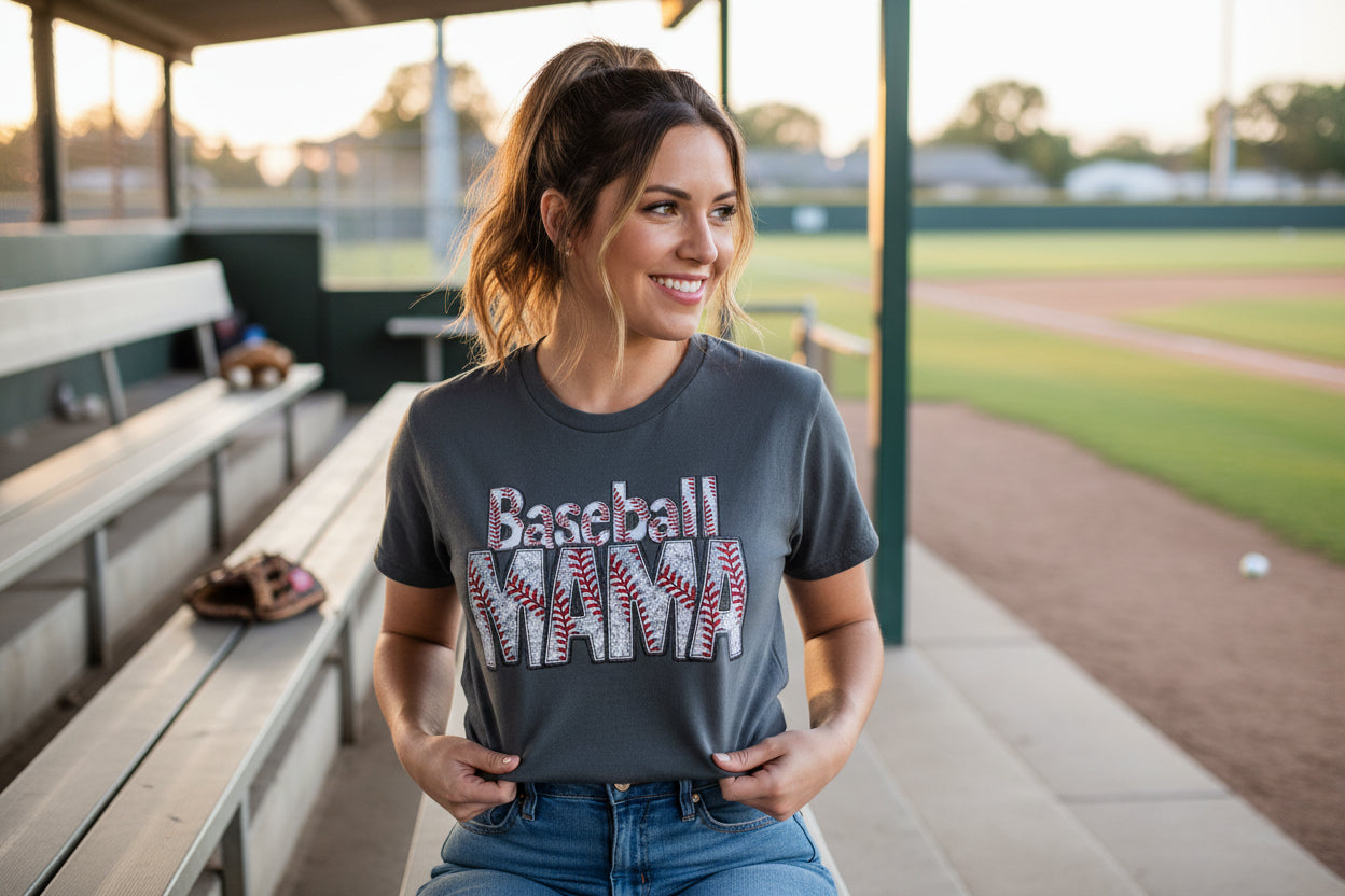 Baseball Mama Shirt for Women – Cute Baseball Mom Graphic Tee | Game Day Baseball Mom T-Shirt
