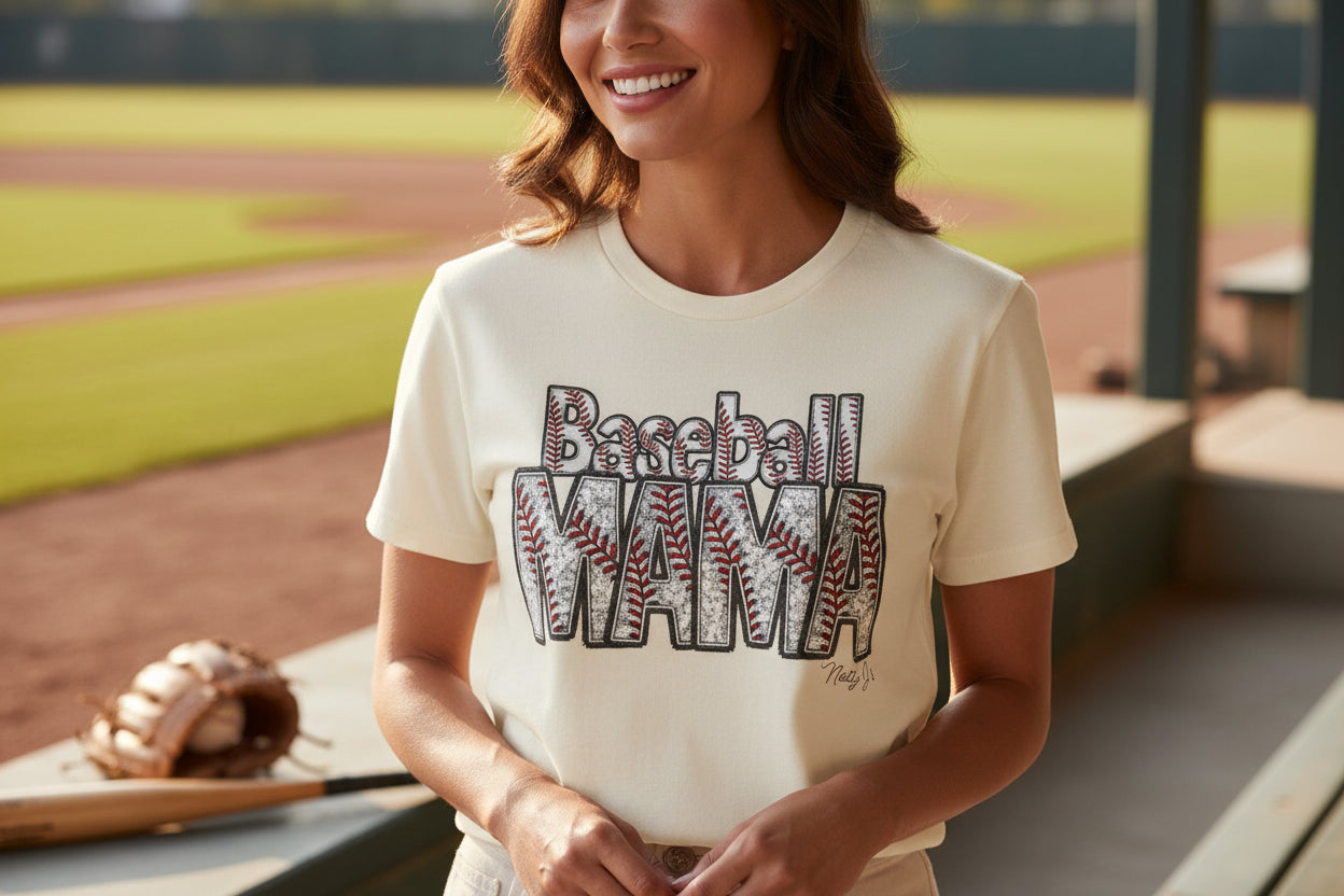 Baseball Mama Shirt for Women – Cute Baseball Mom Graphic Tee | Game Day Baseball Mom T-Shirt