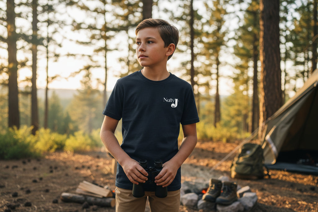 Youth Camo Keeps Me Hidden Long Sleeve Shirt – Deer Hunting Graphic Long Sleeve Tee | Natty J’s