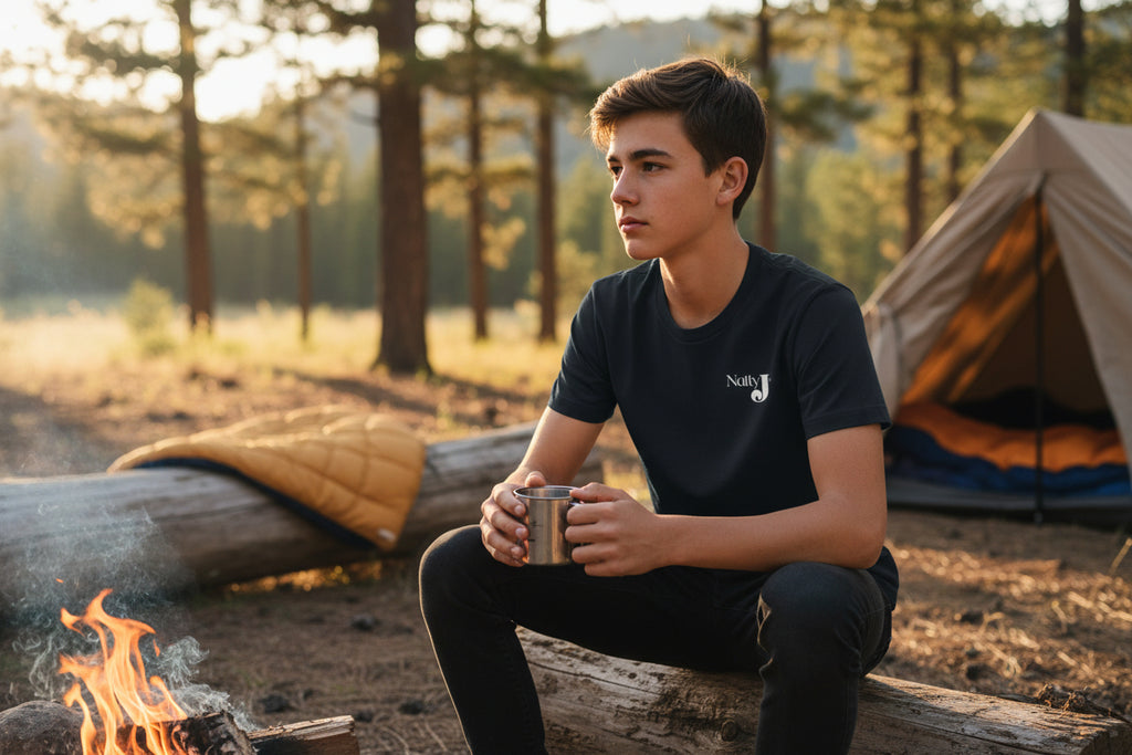 Youth Camo Keeps Me Hidden Long Sleeve Shirt – Deer Hunting Graphic Long Sleeve Tee | Natty J’s