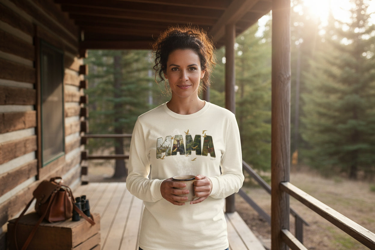 Camo Long Sleeve Shirt – Cozy Outdoor Graphic Long Sleeve Tee | Natty J’s Boutique Apparel