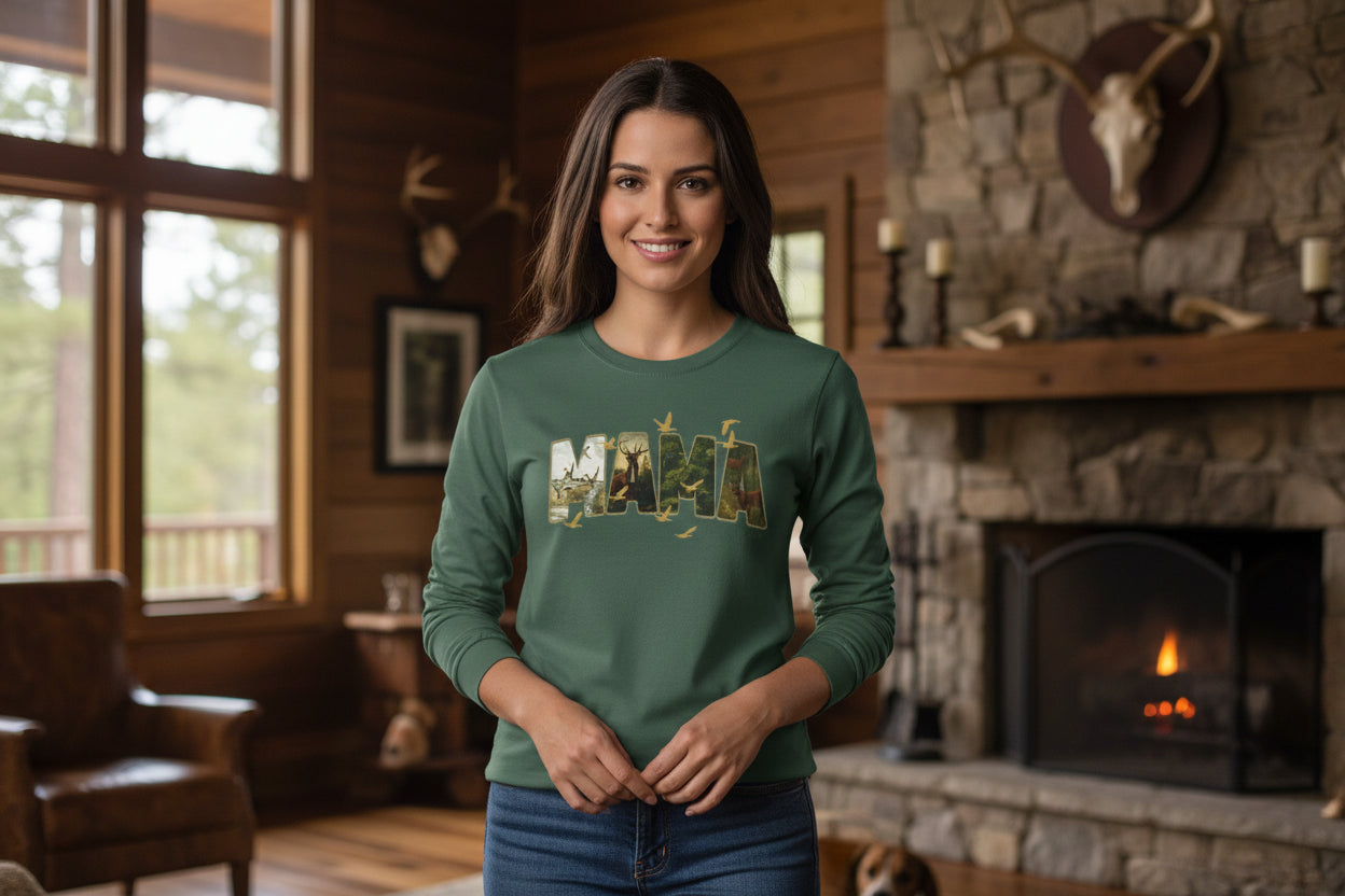 Camo Long Sleeve Shirt – Cozy Outdoor Graphic Long Sleeve Tee | Natty J’s Boutique Apparel