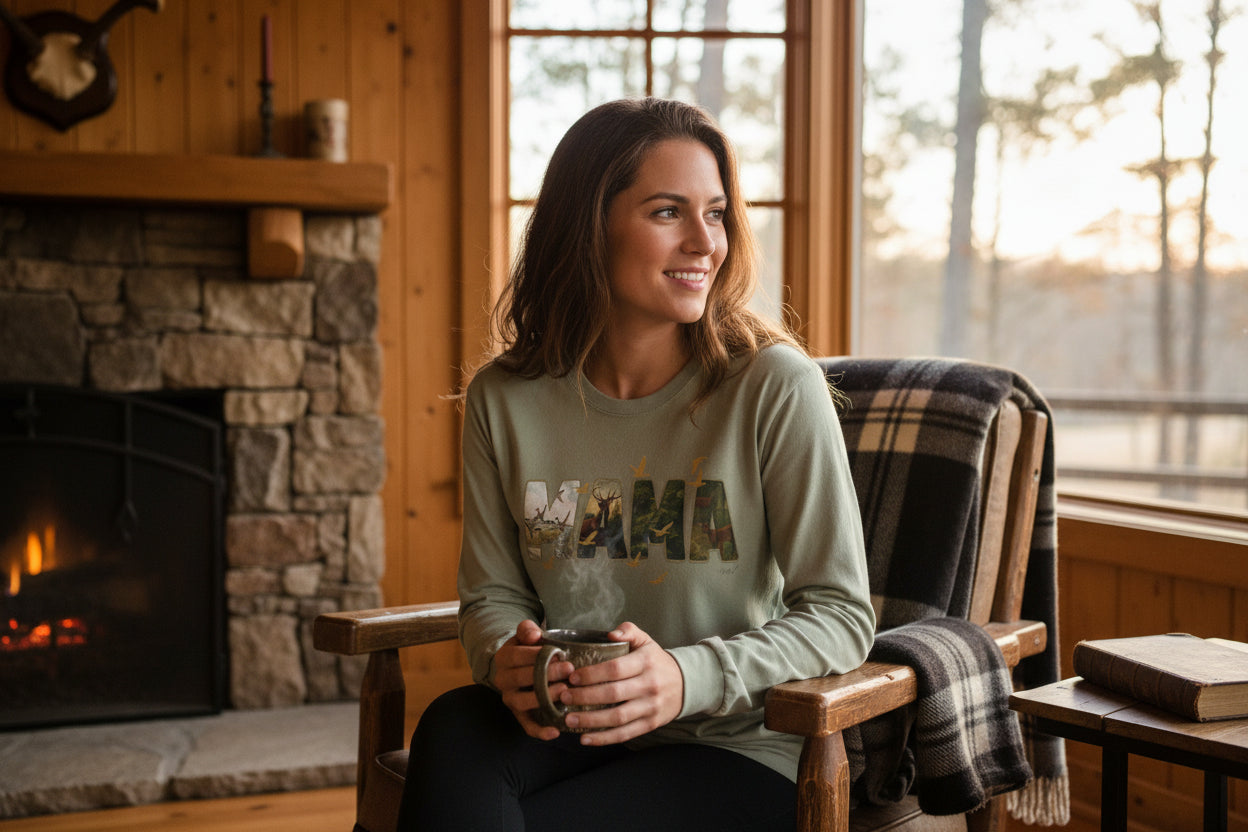 Camo Long Sleeve Shirt – Cozy Outdoor Graphic Long Sleeve Tee | Natty J’s Boutique Apparel