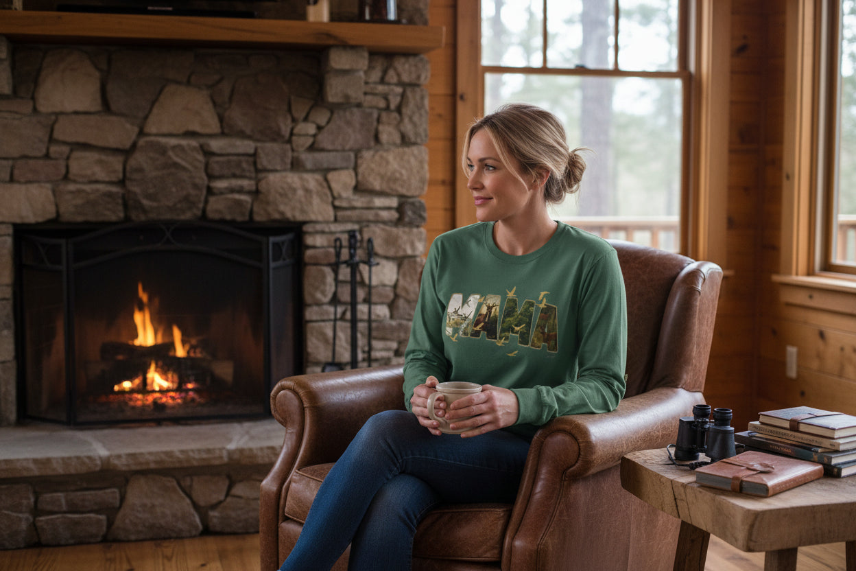 Camo Long Sleeve Shirt – Cozy Outdoor Graphic Long Sleeve Tee | Natty J’s Boutique Apparel