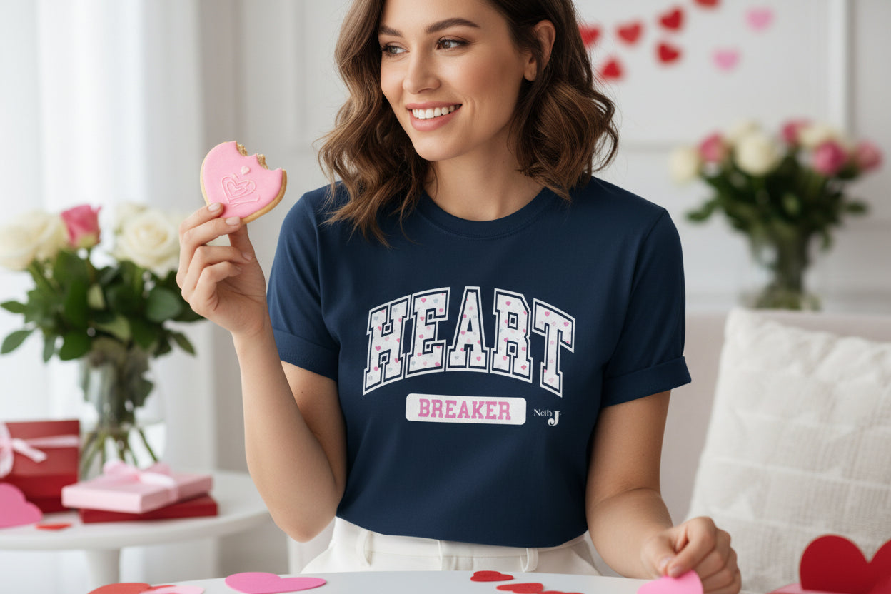 Heart Breaker Valentine T-Shirt for Adults – Cute Valentine Graphic Tee for Men & Women