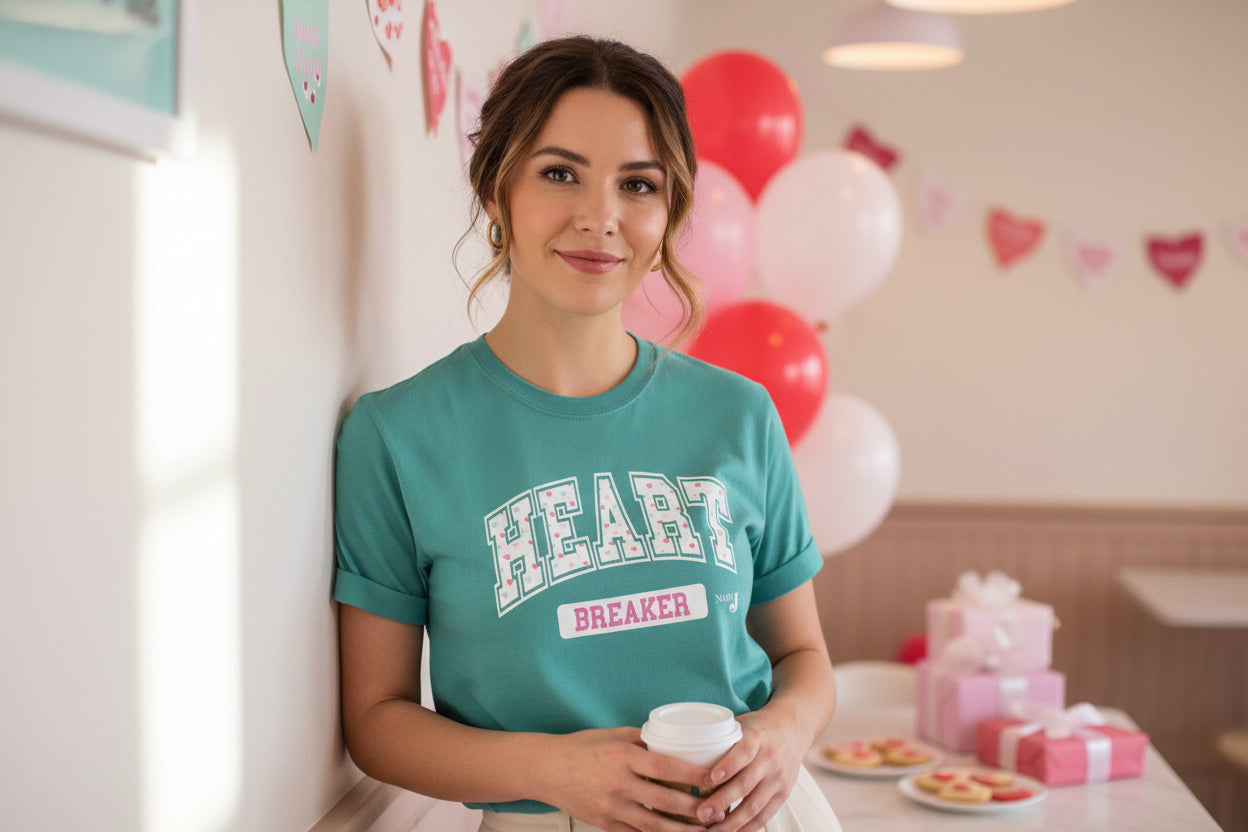 Heart Breaker Valentine T-Shirt for Adults – Cute Valentine Graphic Tee for Men & Women