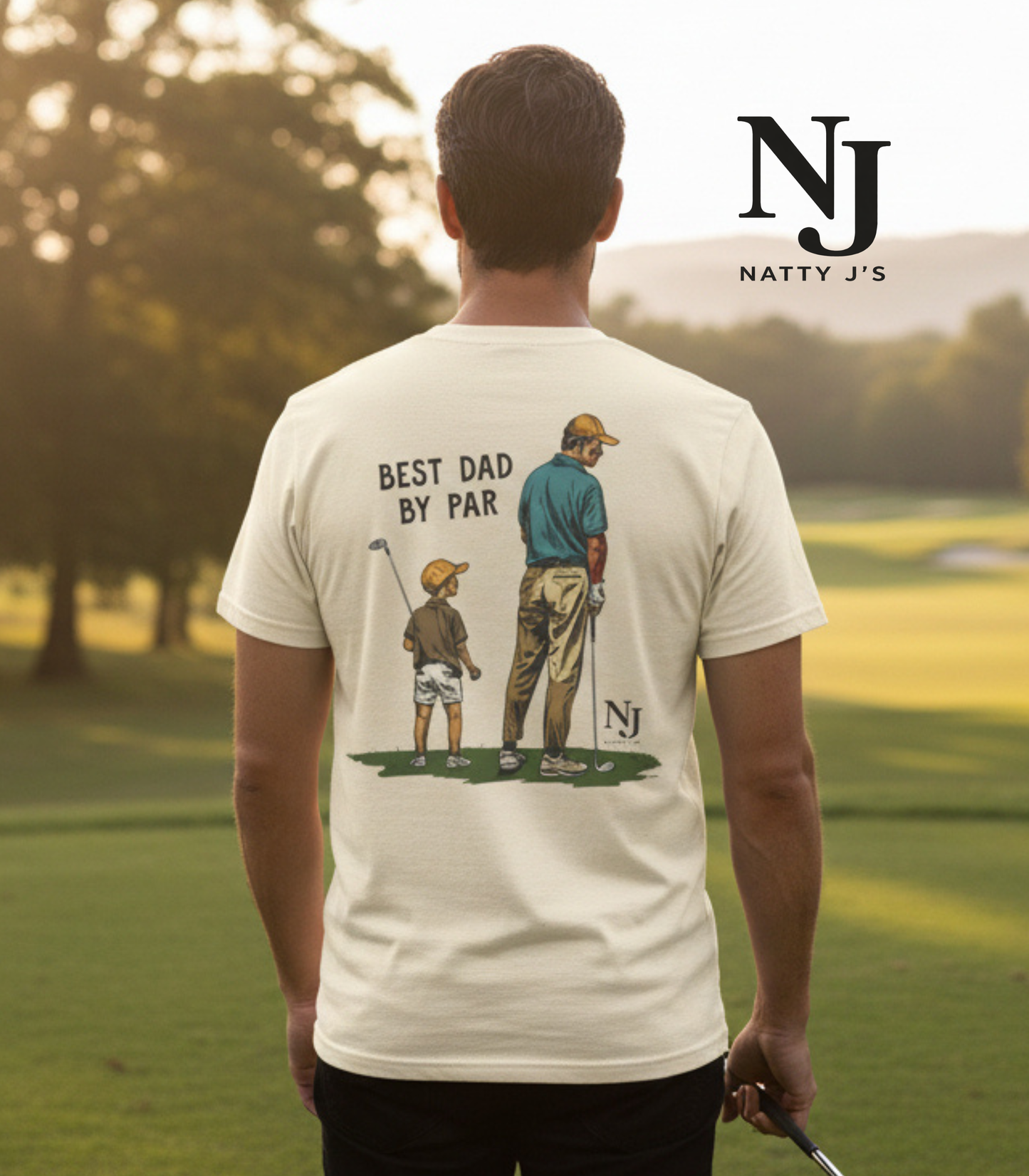 Best Dad By Par Golf Shirt – Father’s Day Golf T-Shirt for Dad, Dad & Son Golf Shirt, Funny Golf Dad Tee, Natty J’s Fathers Day Shirt