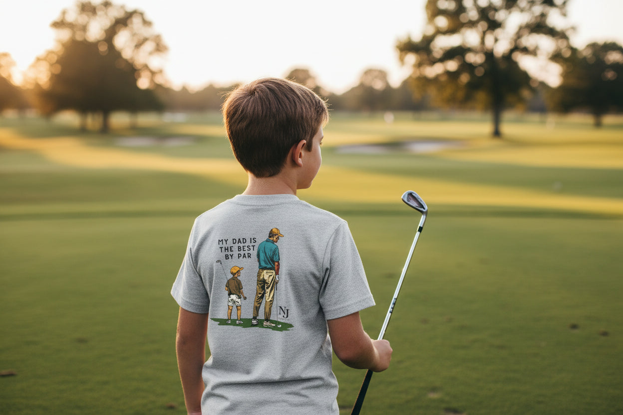 My Dad Is the Best By Par Youth Golf Shirt – Father’s Day Shirt for Boys, Dad & Son Matching Golf Tee, Kids Golf Shirt