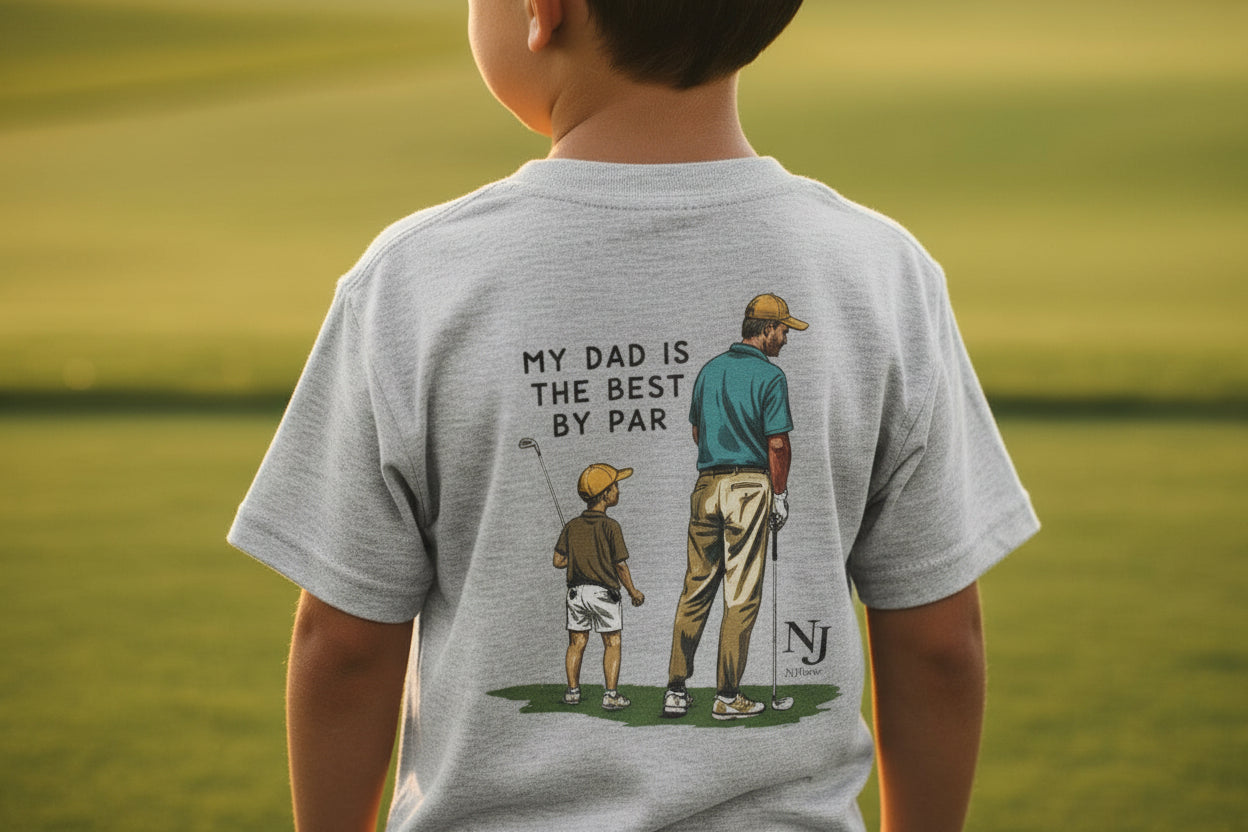 My Dad Is the Best By Par Youth Golf Shirt – Father’s Day Shirt for Boys, Dad & Son Matching Golf Tee, Kids Golf Shirt