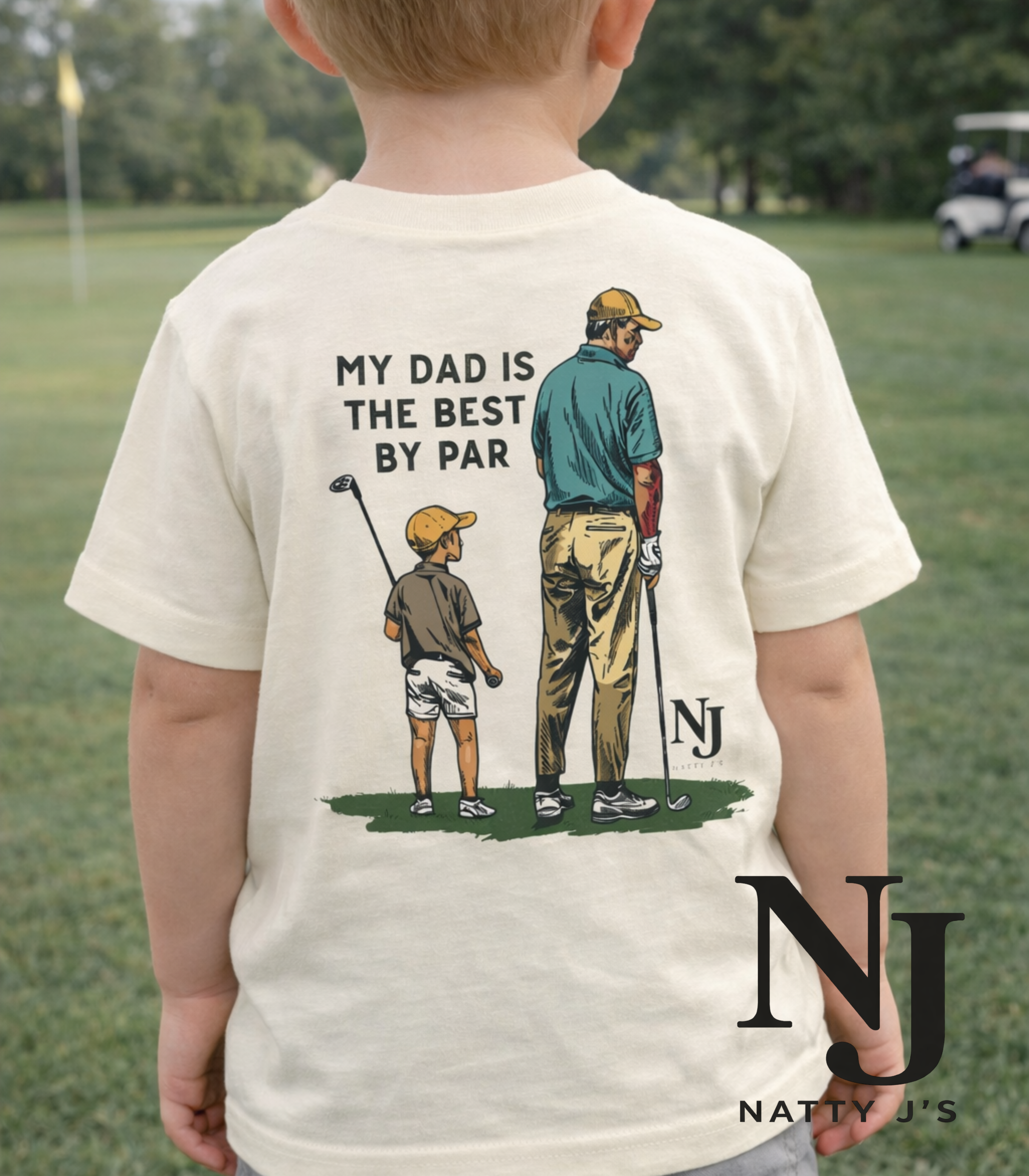 My Dad Is the Best by Par Toddler T-Shirt – Cute Father & Child Golf Graphic Shirt for Toddlers