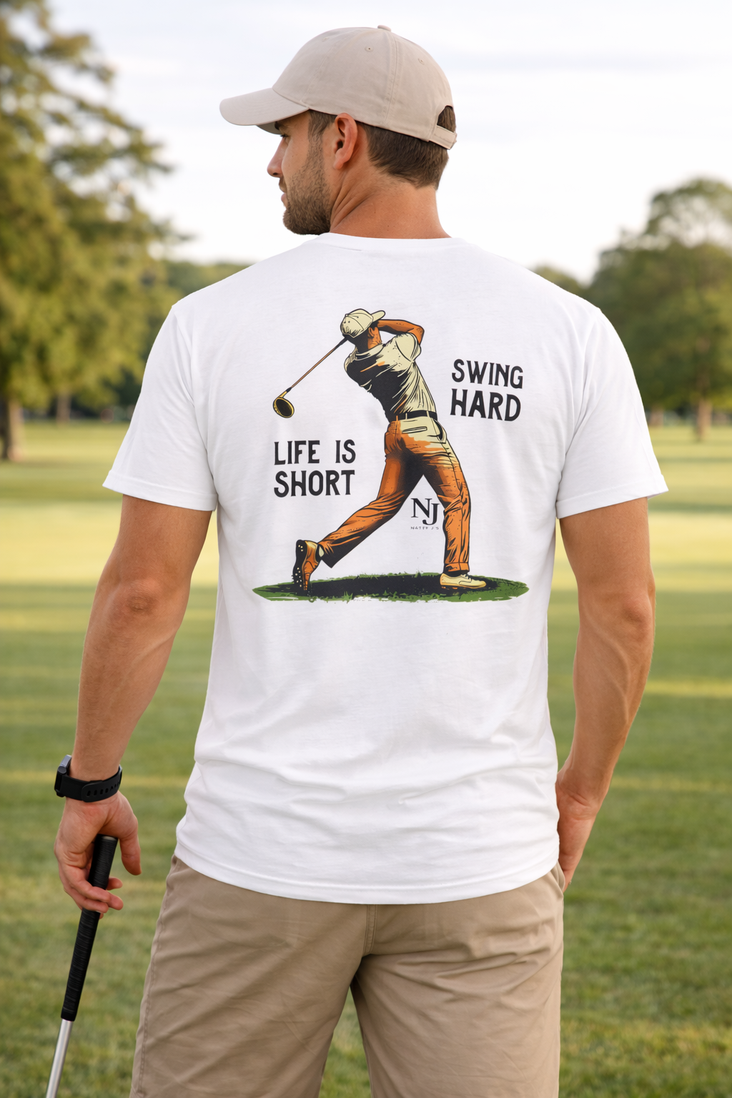 Natty J’s Apparel Life Is Short Swing Hard Golf T-Shirt