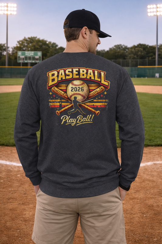 Baseball 2026 Long Sleeve Shirt – Vintage Baseball Graphic Long Sleeve Tee | Natty J’s Apparel