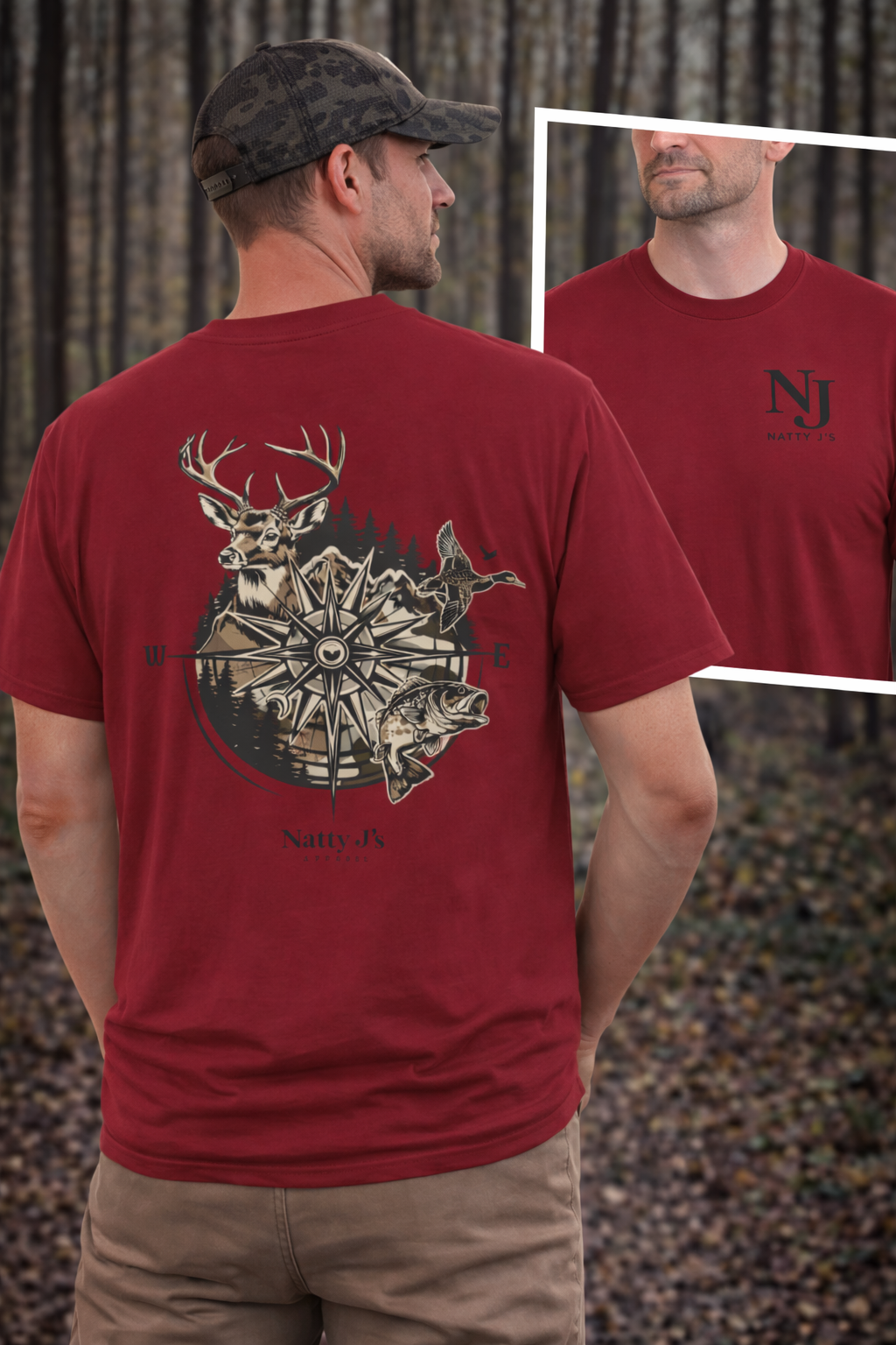 Natty J’s Apparel Men’s Compass Wildlife T-Shirt