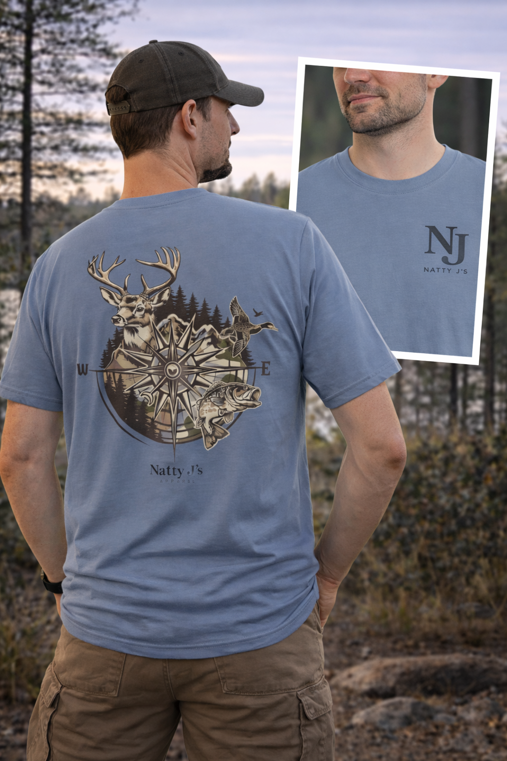 Natty J’s Apparel Men’s Compass Wildlife T-Shirt