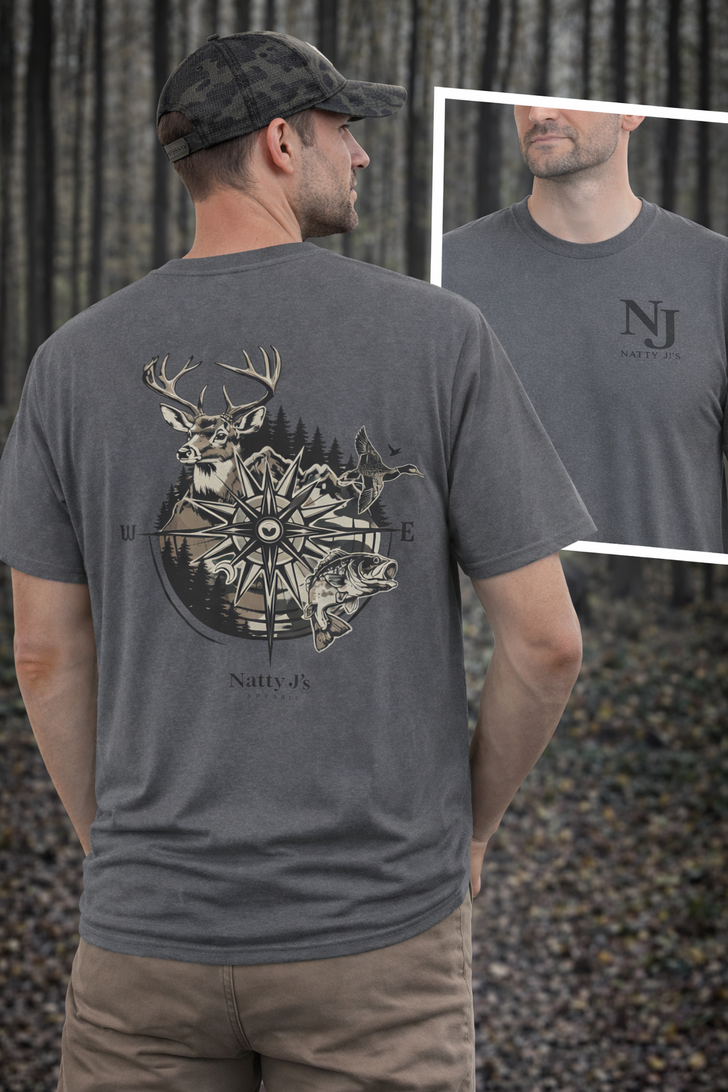 Natty J’s Apparel Men’s Compass Wildlife T-Shirt