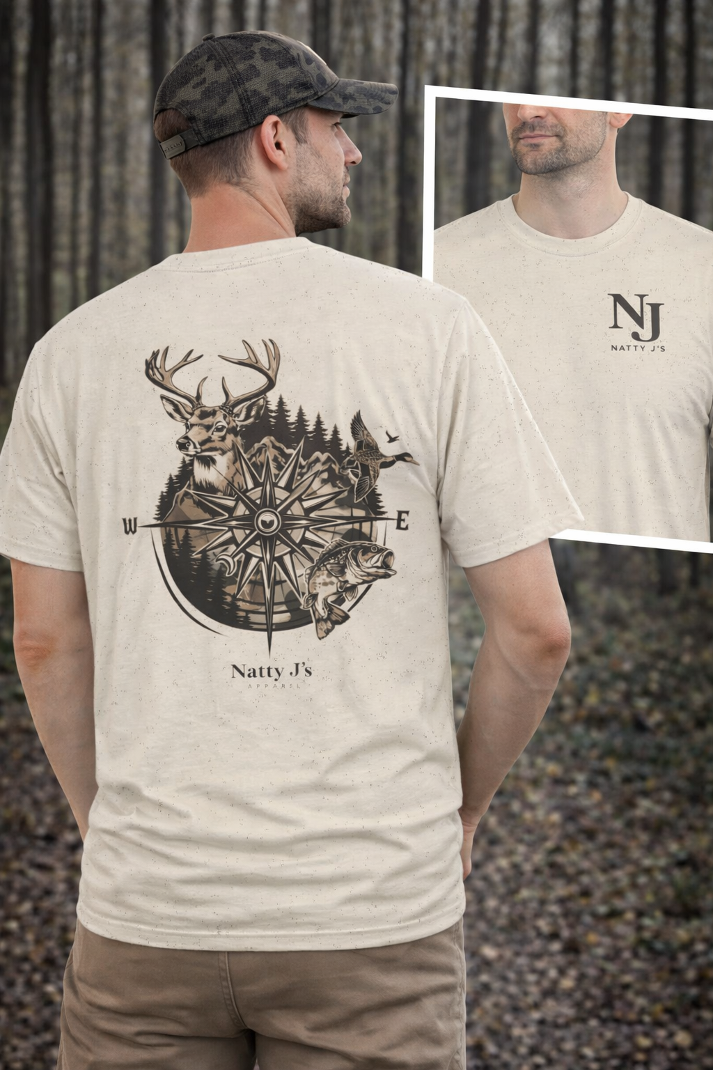 Natty J’s Apparel Men’s Compass Wildlife T-Shirt