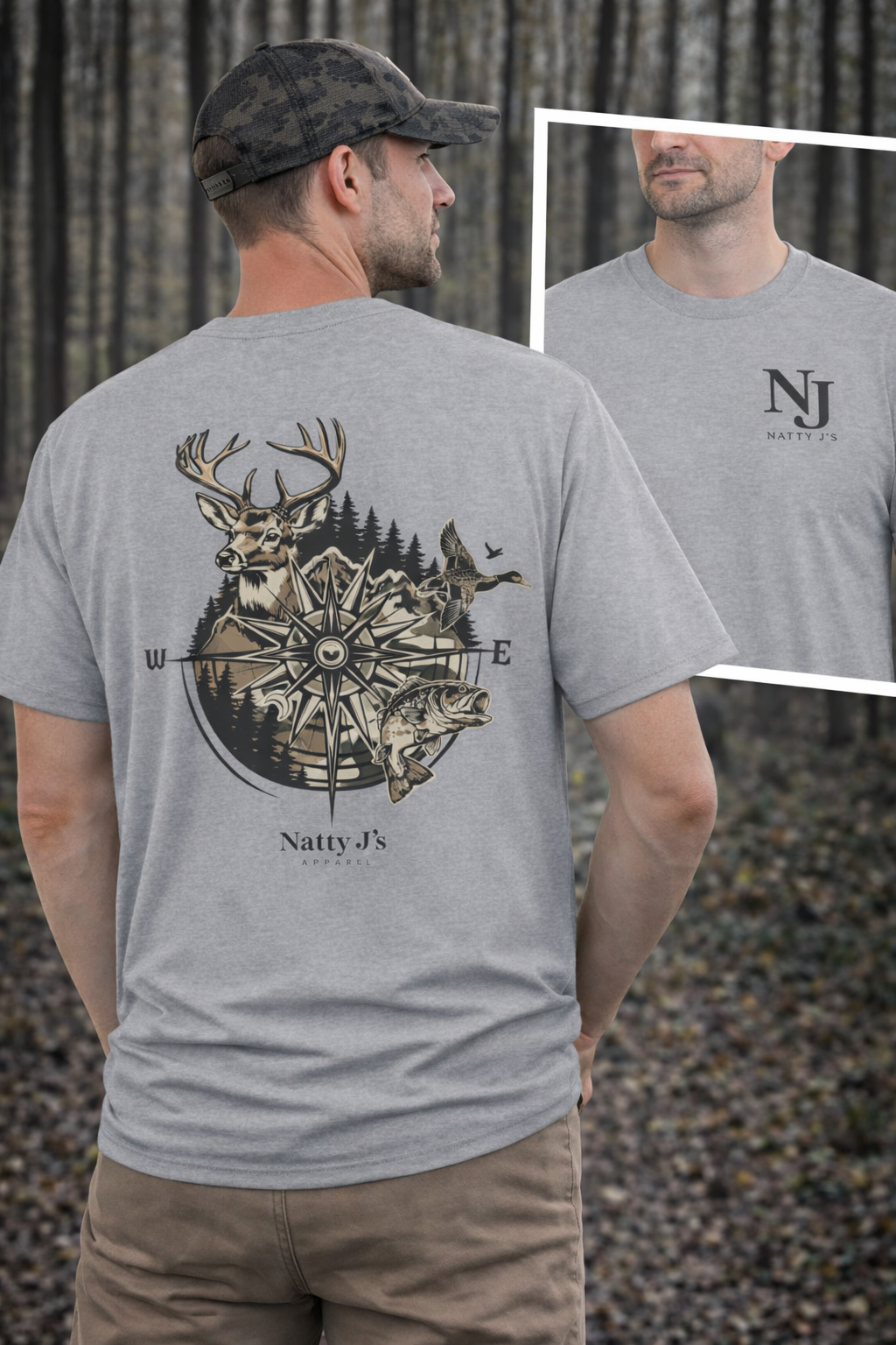 Natty J’s Apparel Men’s Compass Wildlife T-Shirt
