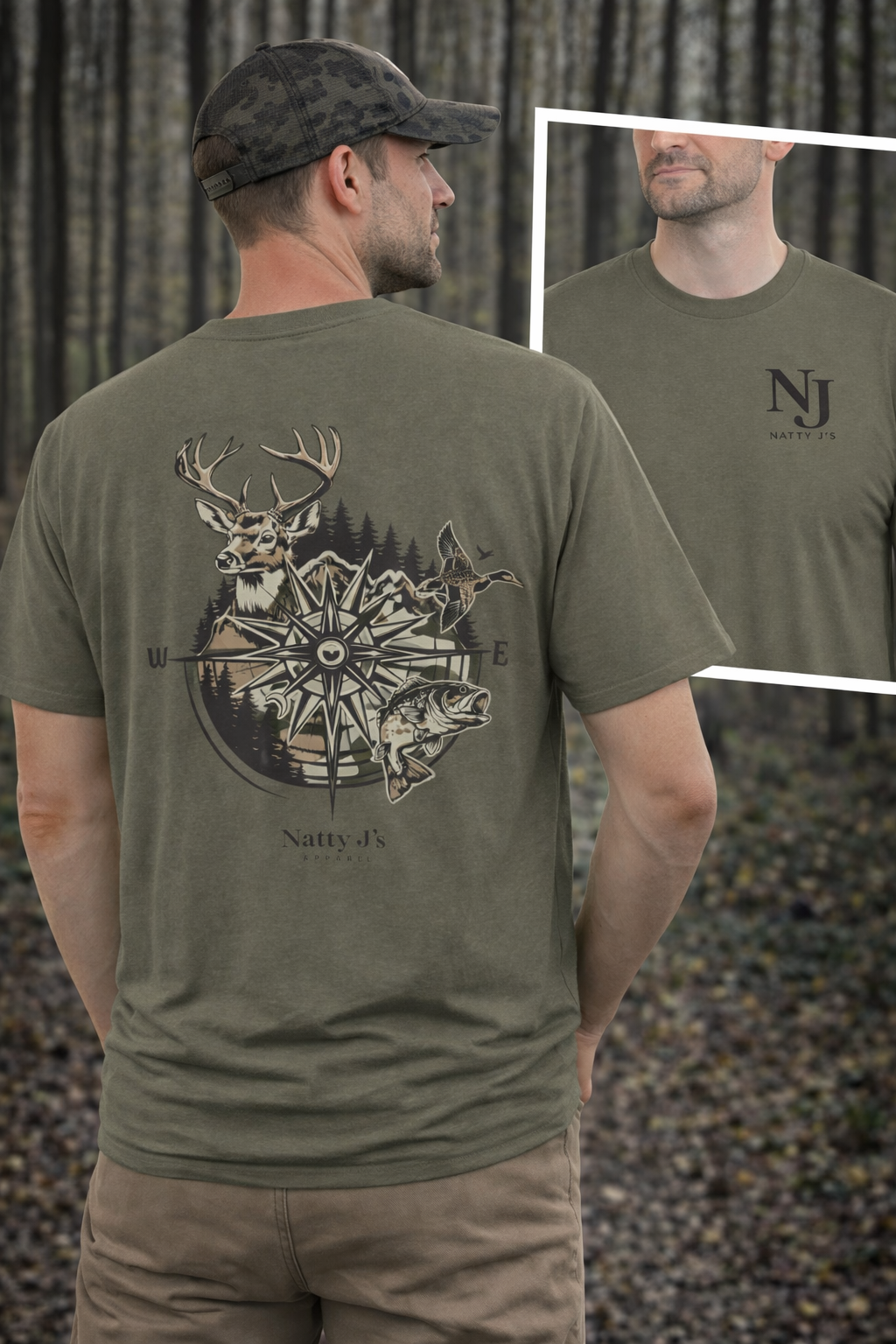 Natty J’s Apparel Men’s Compass Wildlife T-Shirt