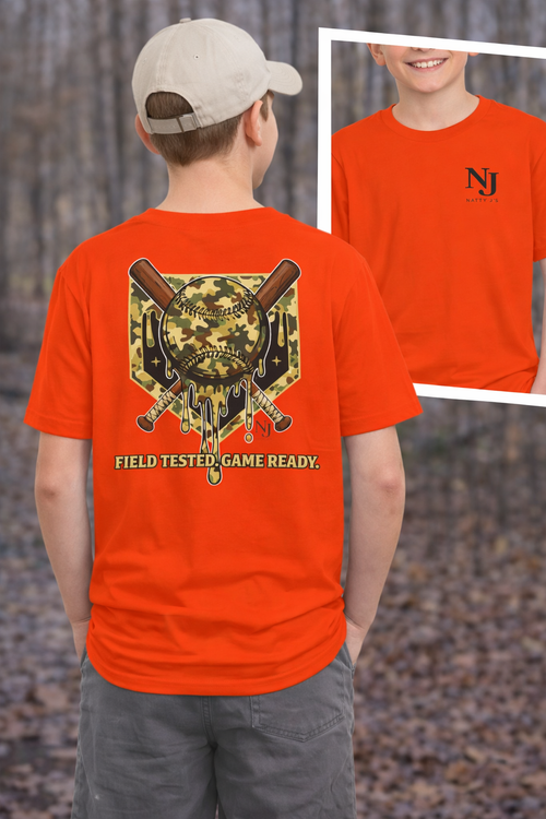 Natty J’s Apparel Youth Camo Baseball T-Shirt