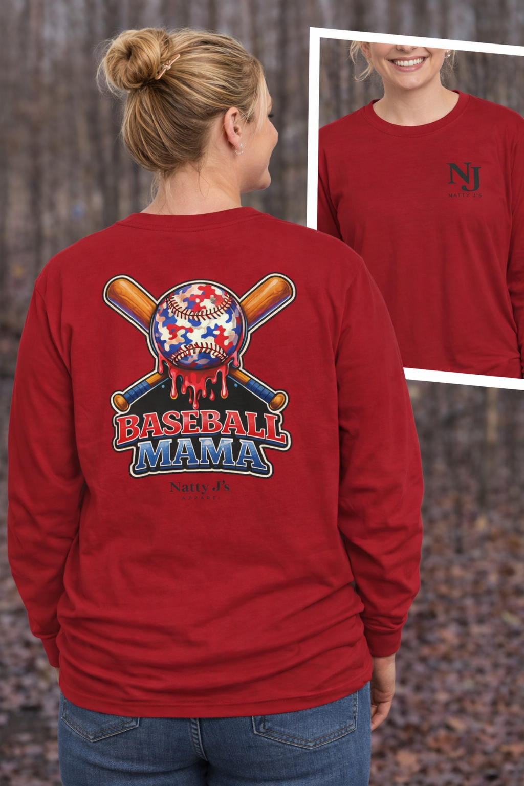 Natty J’s Baseball Mama Long Sleeve Shirt
