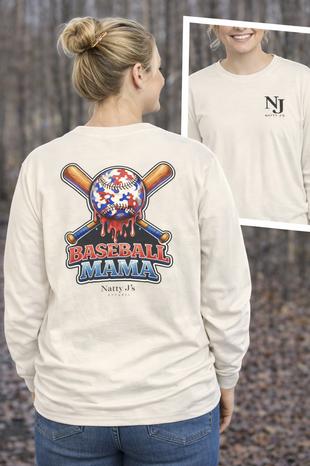 Patriotic Baseball Mom Graphic Tee | Natty J’s Apparel